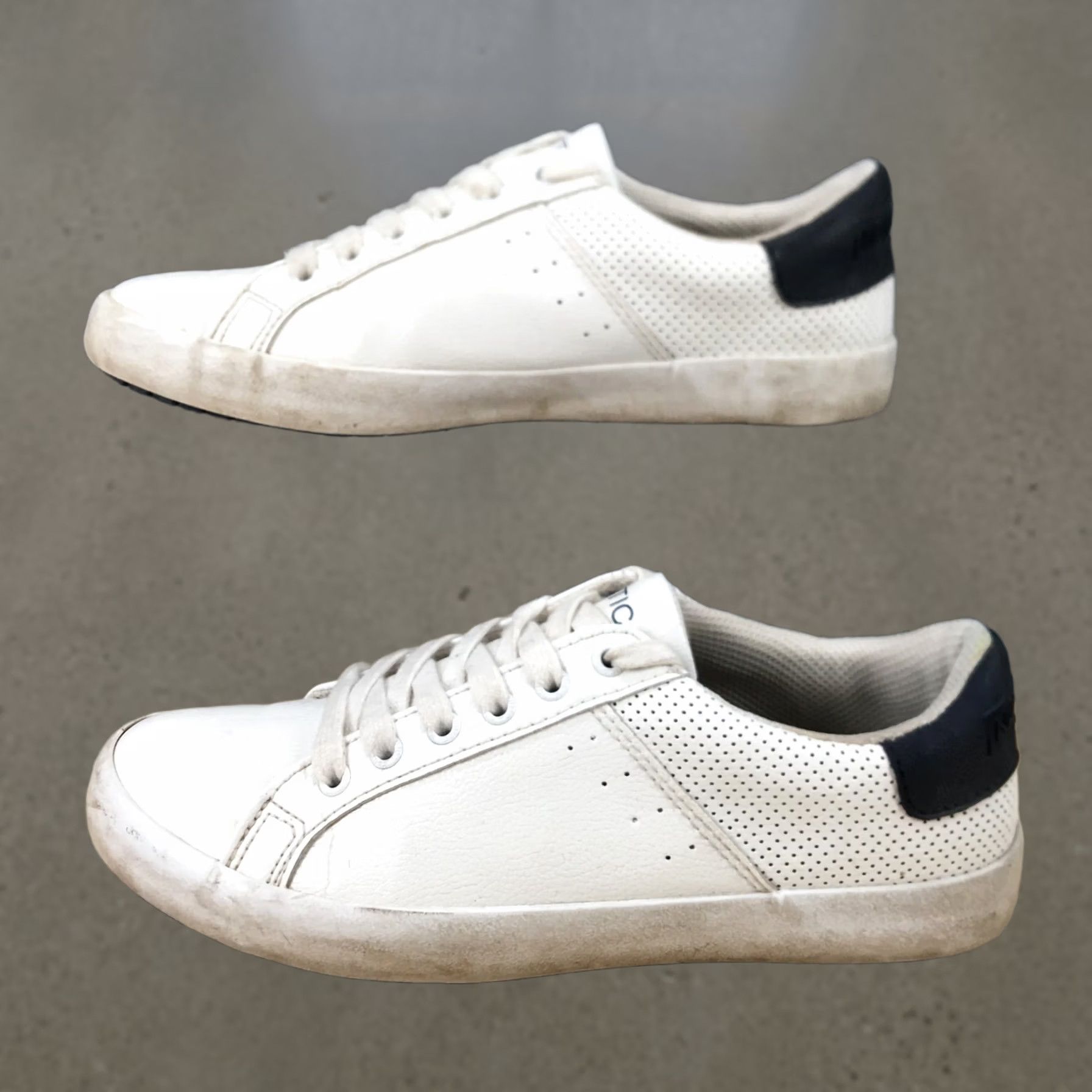 Nautica Nautica Sneaker Womens 7 White Esmae Round Toe Laced Up Casual Faux Leather Size US 7 / IT 37 - 1 Thumbnail