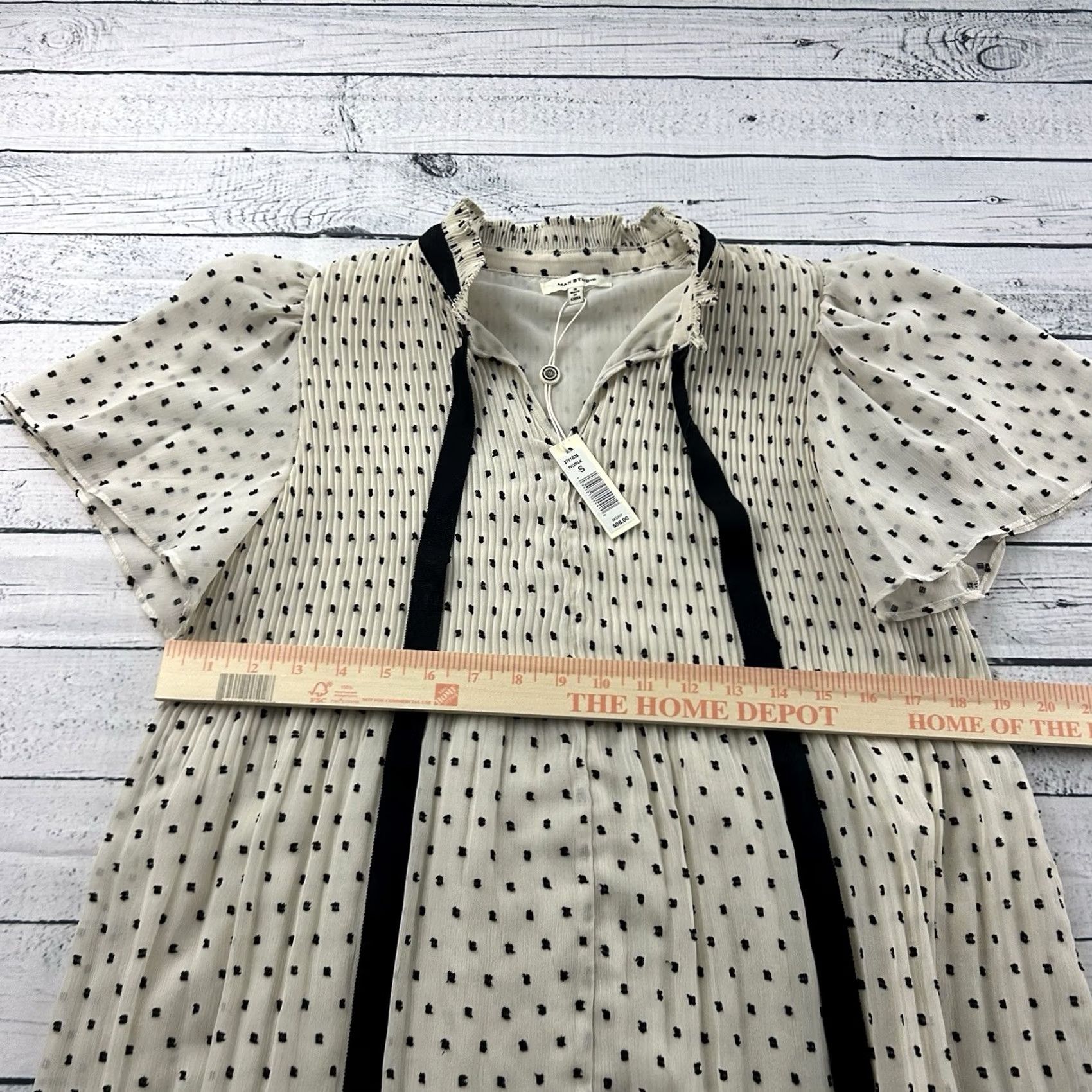 Vintage Max Studio Blouse Sleeve Ruffle Flowy Top Ivory S Womens Small Size S / US 4 / IT 40 - 5 Thumbnail