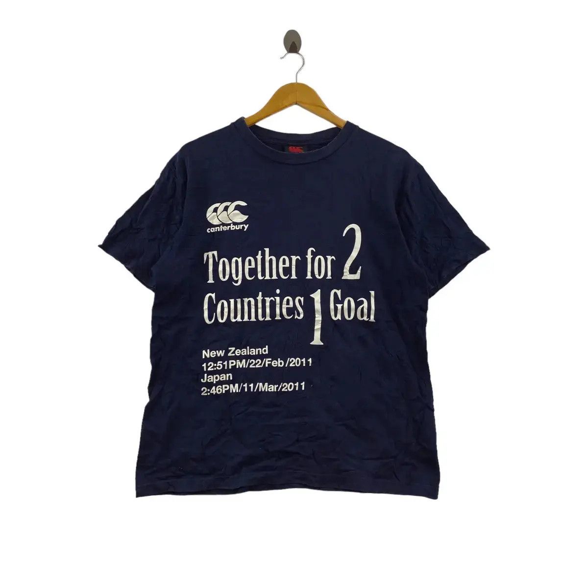 Canterbury of New Zealand Vintage CANTERBURY NEW ZEALAND x JAPAN Earthquake Tee Shirt Size US L / EU 52-54 / 3 - 1 Thumbnail