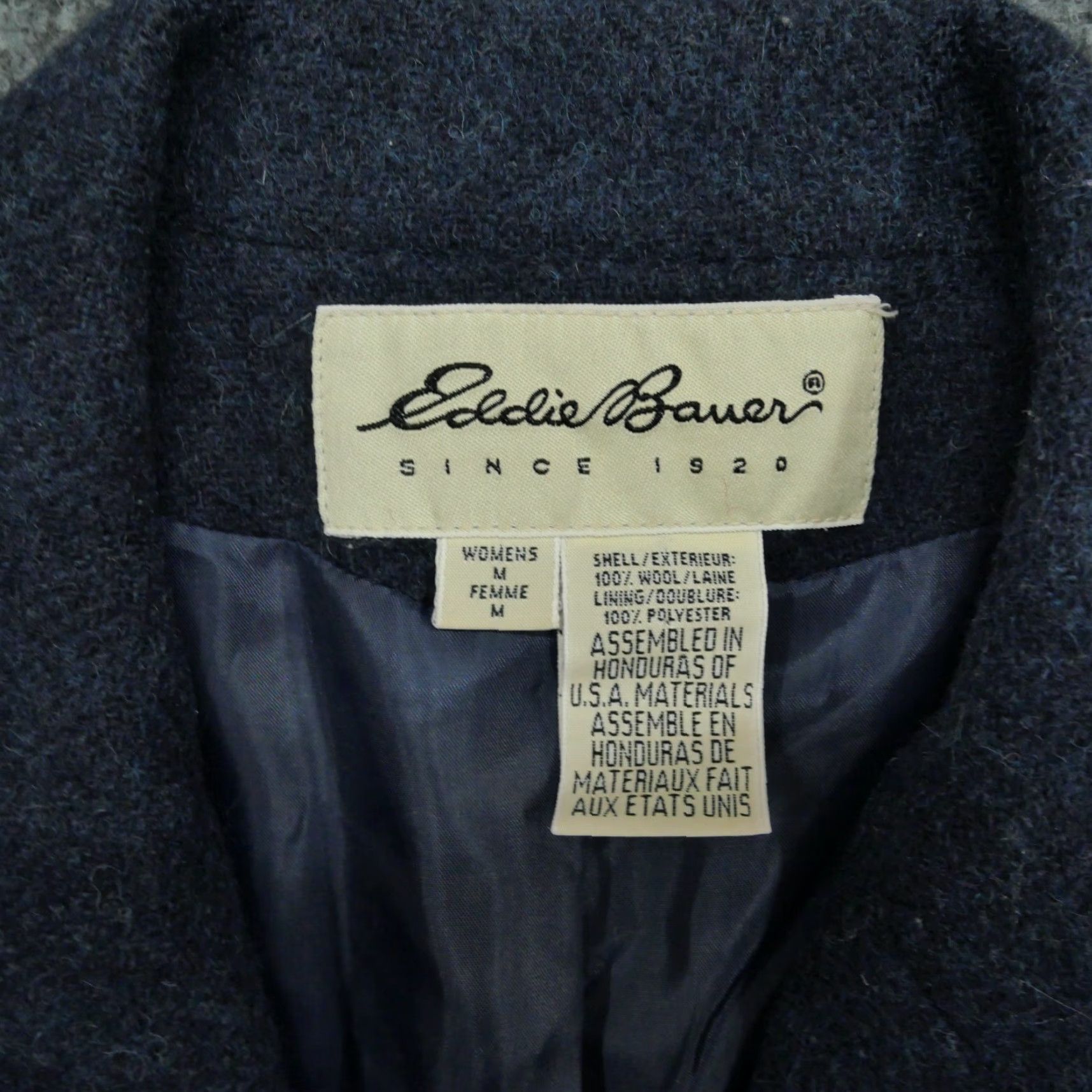 Eddie Bauer VINTAGE Eddie Bauer Jacket Womens M Blue Navy Wool Blazer 90s Career Blazer Mens? Wait. Size M / US 6-8 / IT 42-44 - 2 Thumbnail