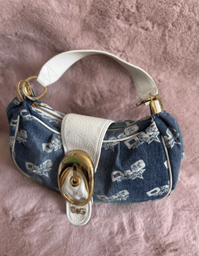 Dolce & Gabbana × Jean Dolce Gabbana Hobo Bag Baguete Shoulder Hand Denim EX0108 Size ONE SIZE - 1 Thumbnail