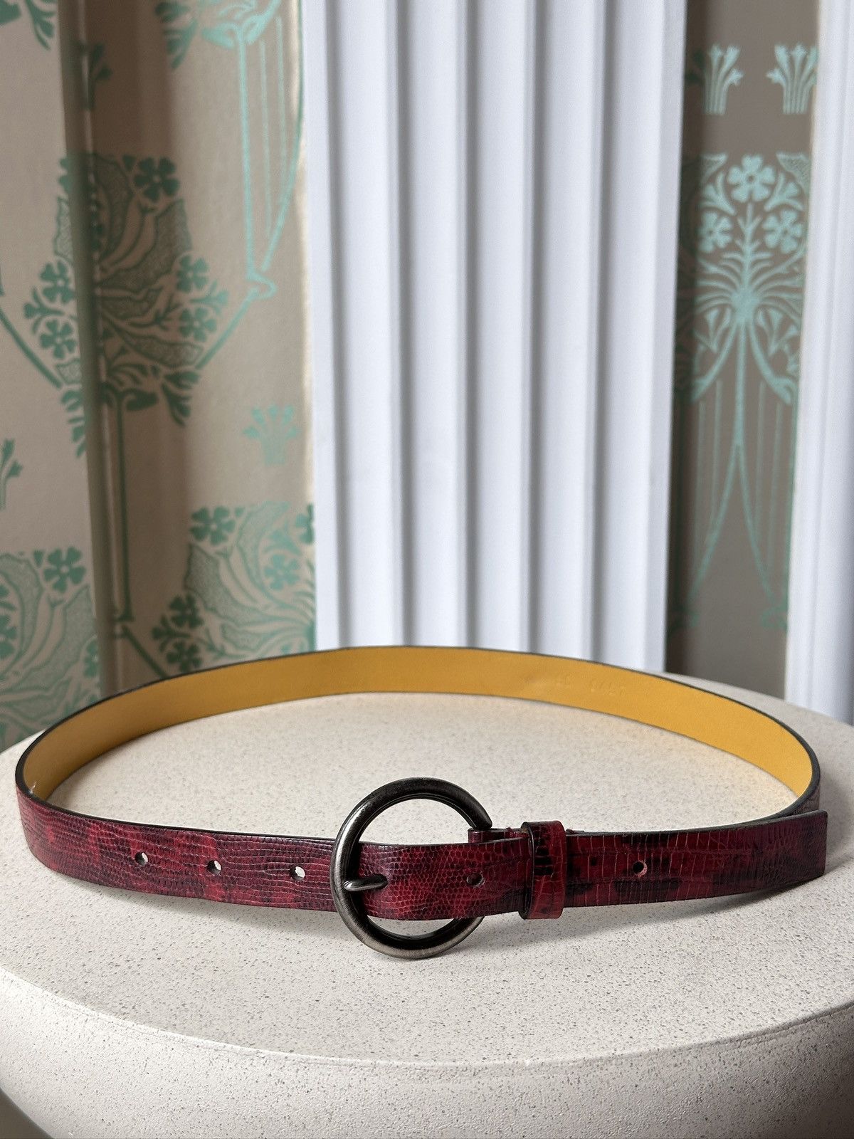 Miu Miu 1999 MIU MIU Logo Red Python Leather Belt wmns Size: 75/30 Size ONE SIZE - 14 Thumbnail