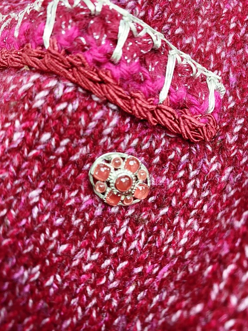 Chanel Chanel Purple knitted cardigan jacket Size XS / US 0-2 / IT 36-38 - 2 Thumbnail