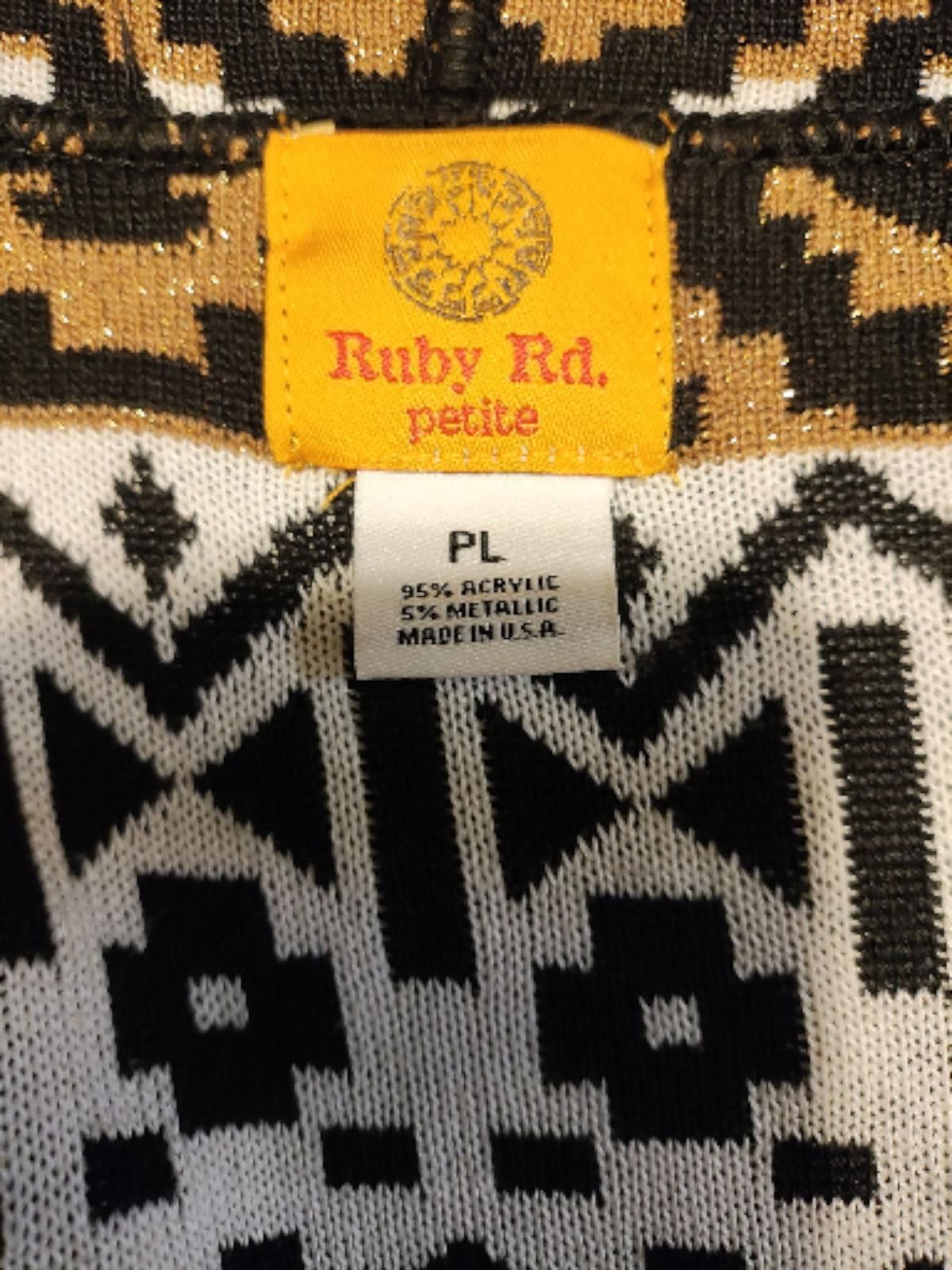 Other Ruby Rd. Petite Sweater Cardigan with Geometric Pattern Size S / US 4 / IT 40 - 6 Thumbnail
