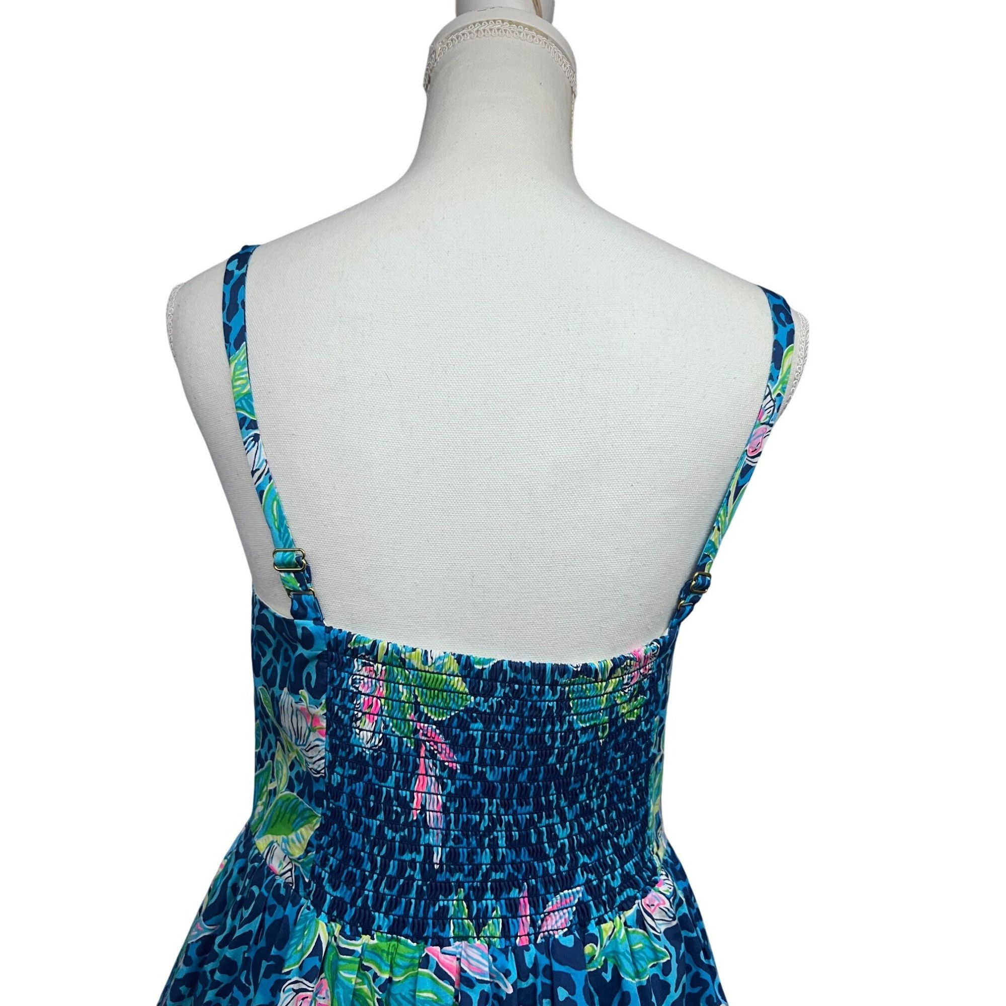 Lilly Pulitzer Lilly Pulitzer Womens Vintage Blue Green Floral Hawaiian Fit Size S / US 4 / IT 40 - 8 Thumbnail