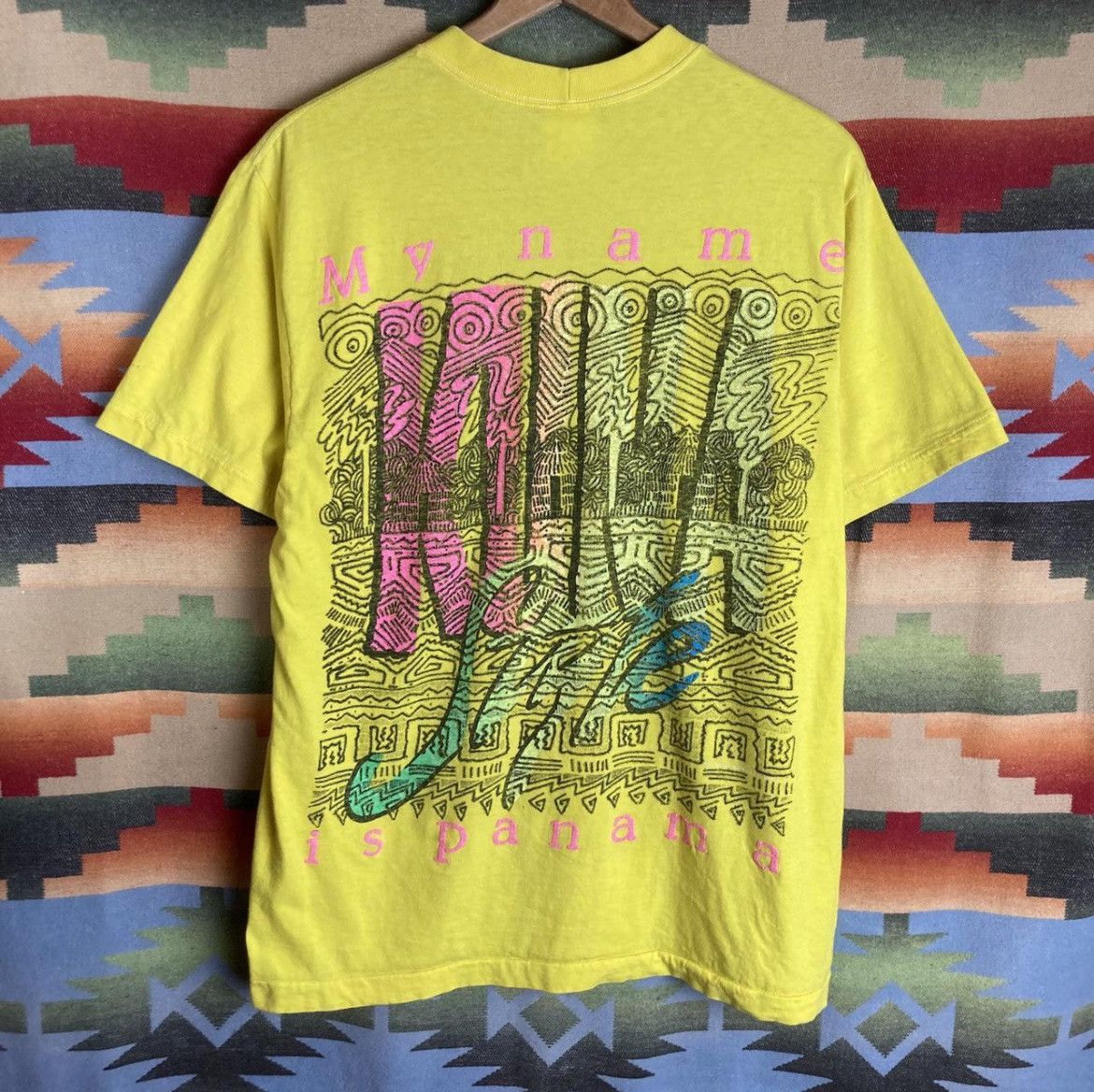 Vintage Vintage 80s My Name is Panama Kuna Style Surf Beach T-Shirt Size US L / EU 52-54 / 3 - 3 Thumbnail