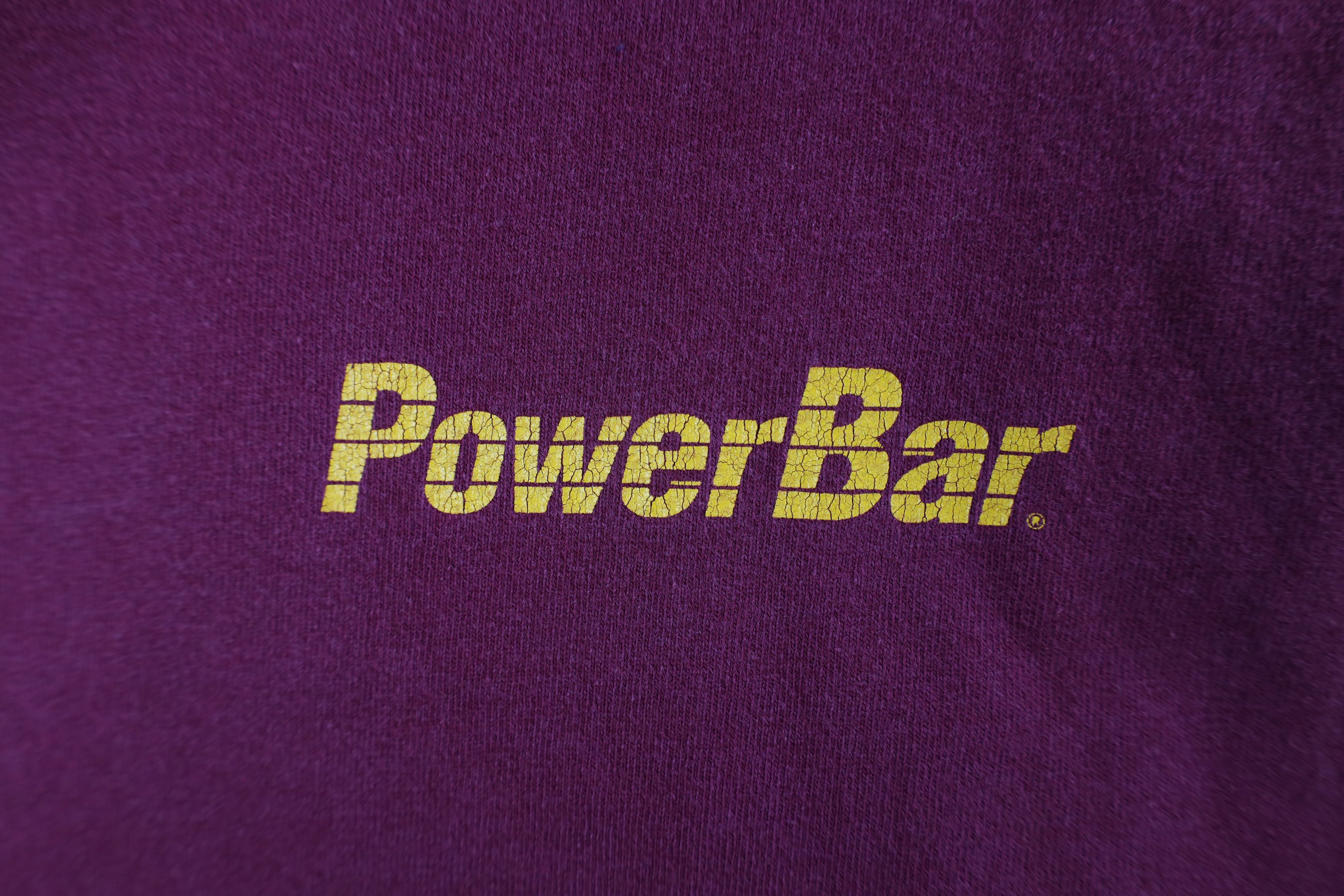 Vintage Vintage 90s Spell Out PowerBar Short Sleeve T-Shirt Burgundy Size US XL / EU 56 / 4 - 4 Thumbnail