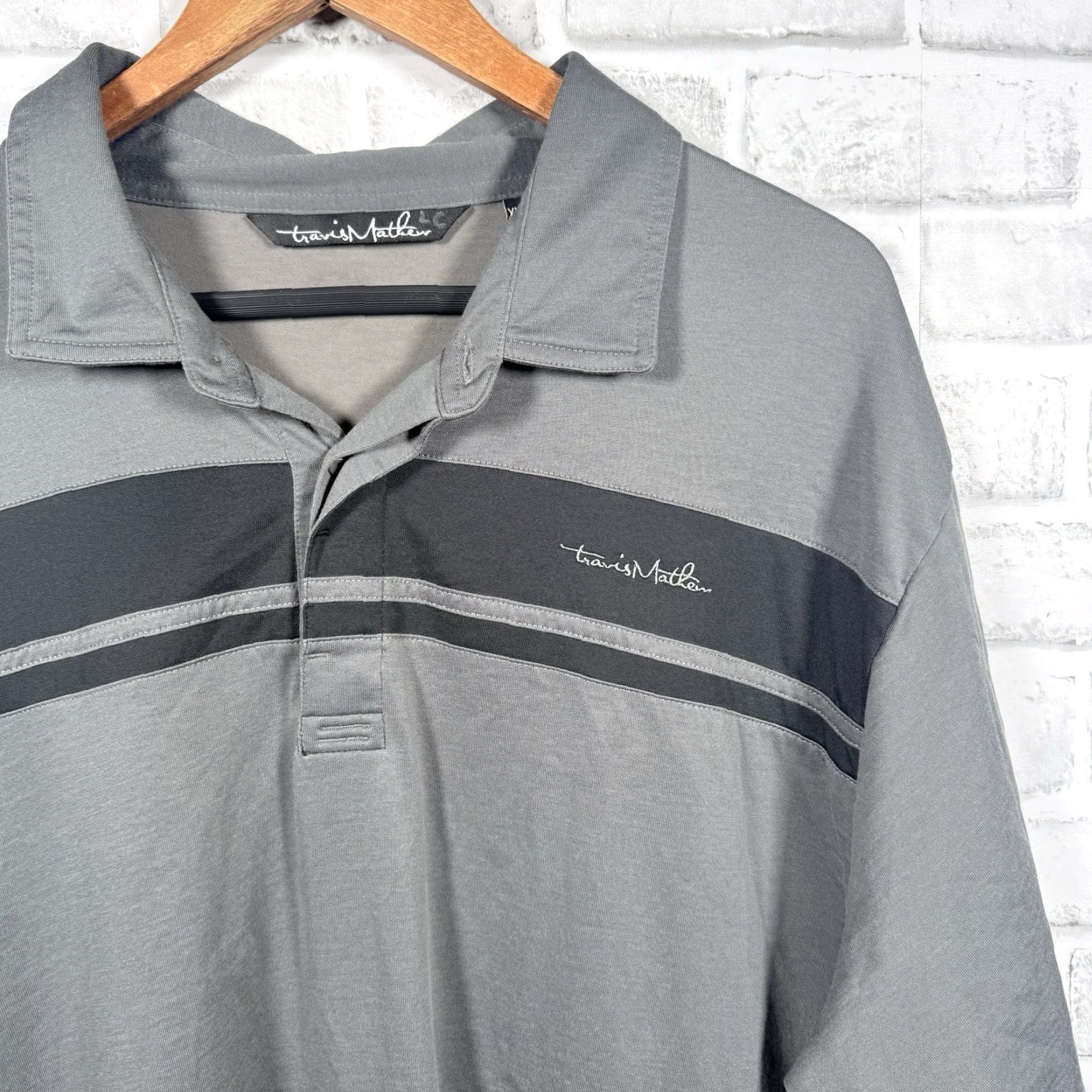 TravisMathew TRAVIS MATHEW Gray Casual Polo Shirt Adult XXL Mens Size US XXL / EU 58 / 5 - 2 Thumbnail