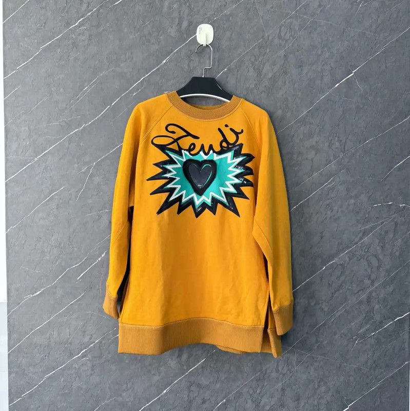 Fendi Fendi Yellow Cotton Women's Sweatshirt 0089 Size M / US 6-8 / IT 42-44 - 1 Thumbnail