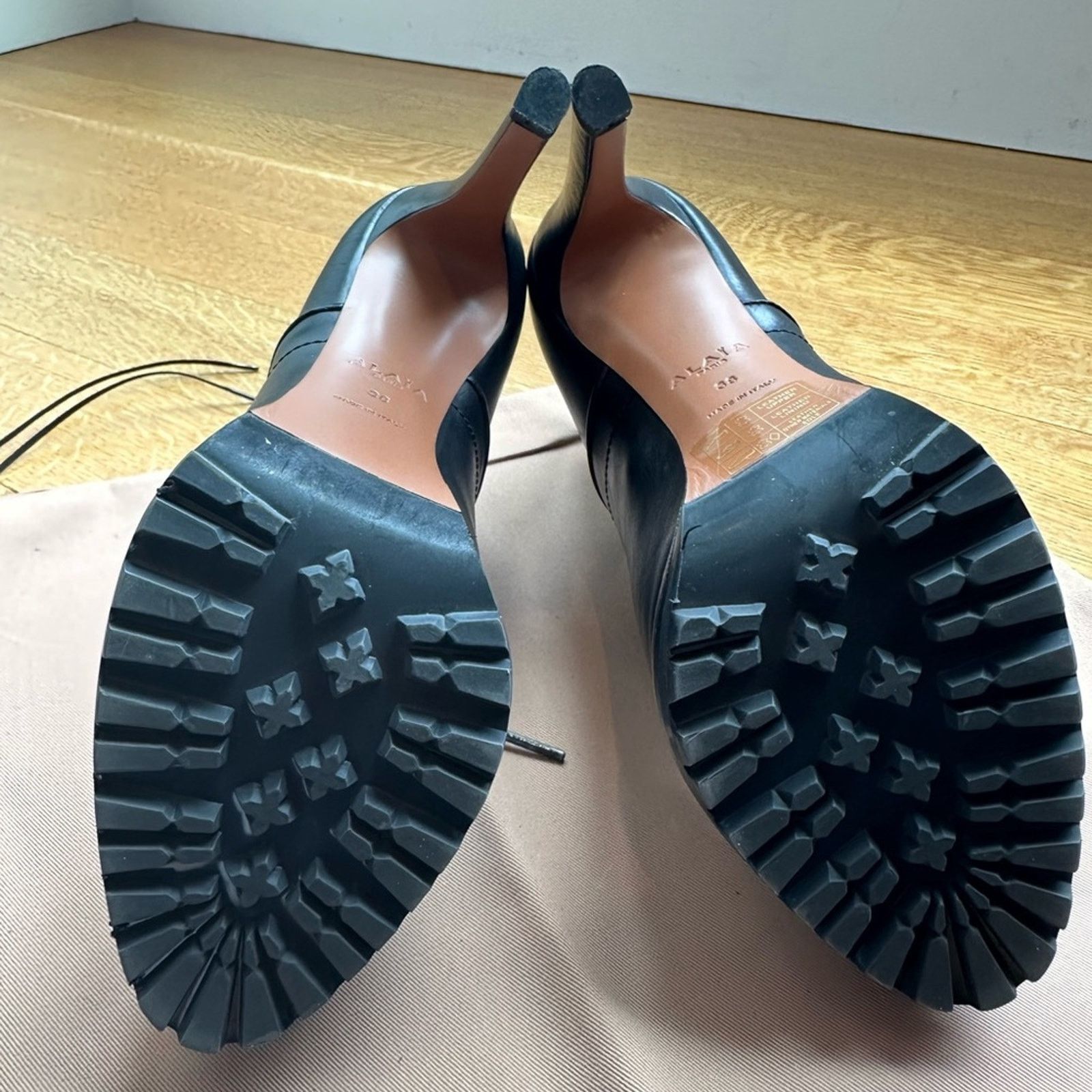 Alaia Black Leather Hiker Ankle Boots EU 38 US 8 Trek Stiletto Size US 8 / IT 38 - 11 Thumbnail