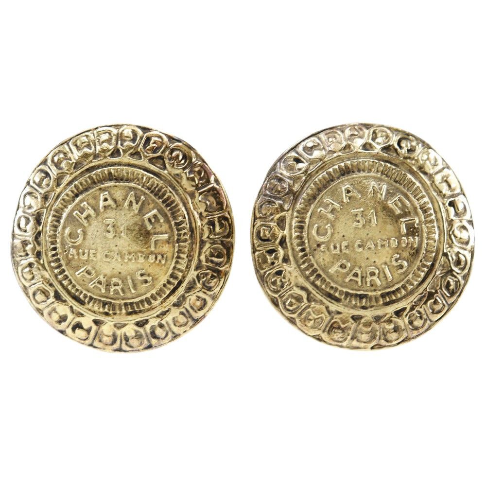 image of Chanel Cambon Line Earring in Gold, Women's