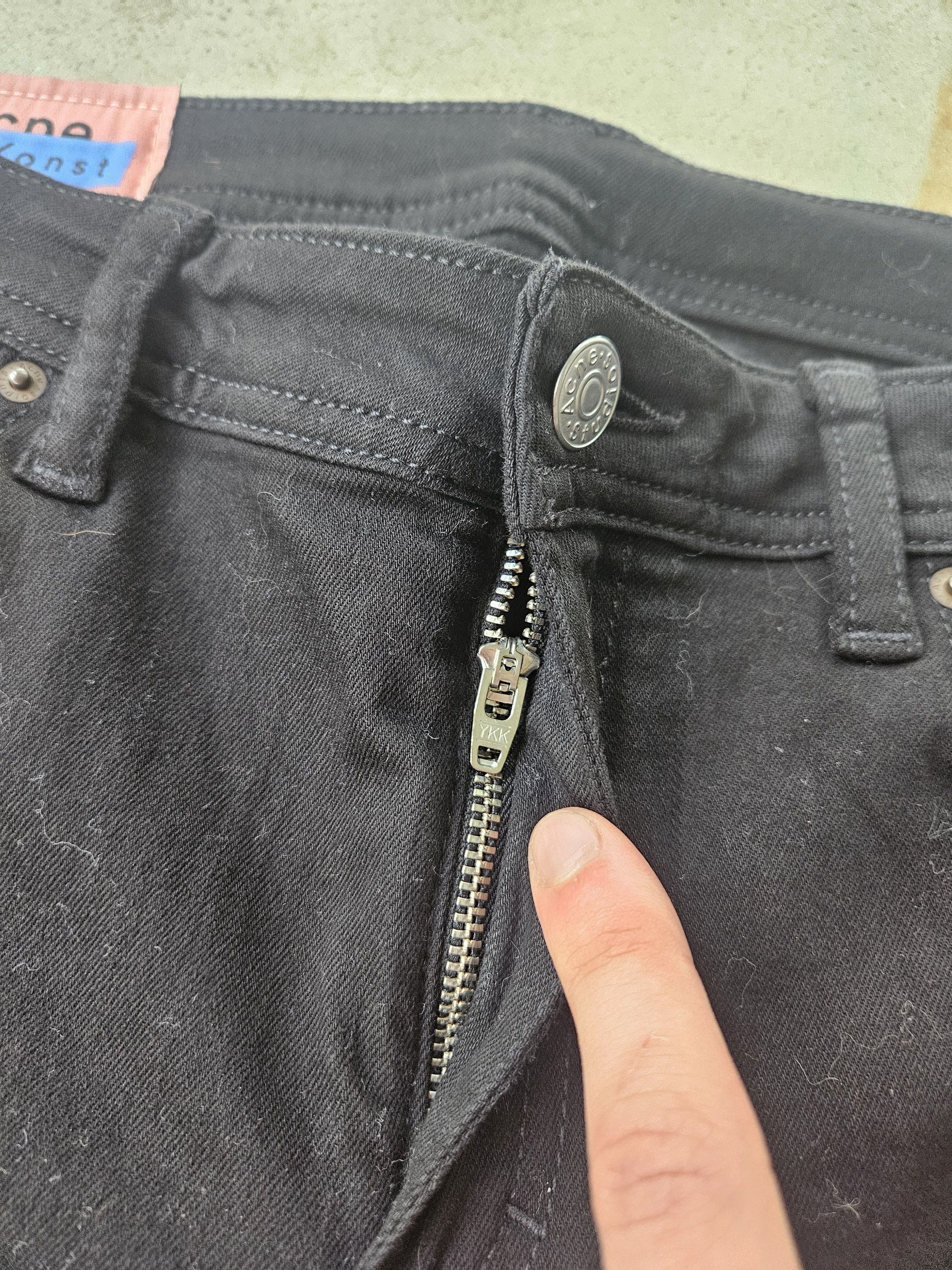 Acne Studios Blå Konst Back Patch Climb Stay Black Denim Jeans Size US 30 / EU 46 - 8 Thumbnail