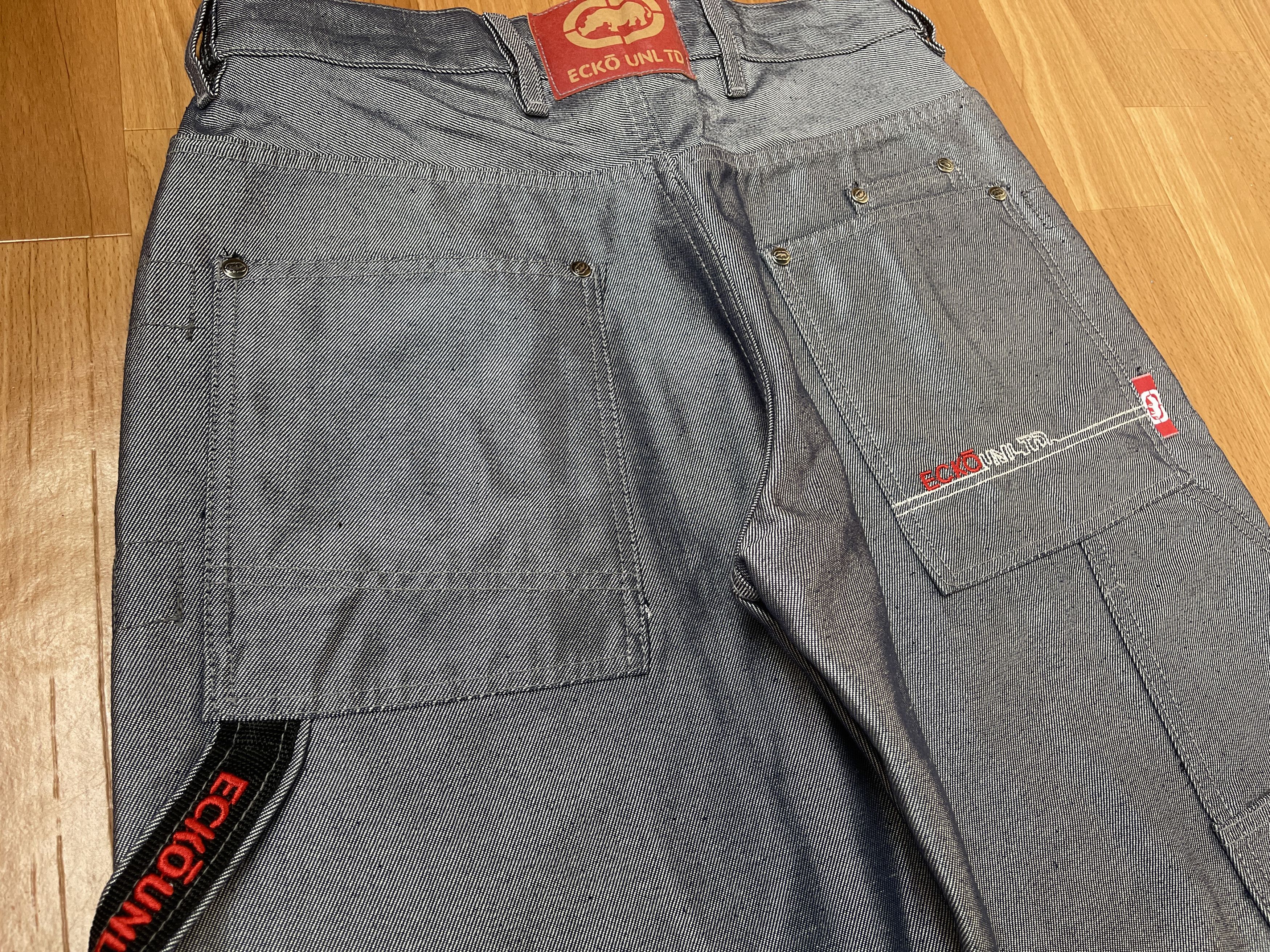 Ecko Unltd. Ecko Unltd jeans, shiny silver metallic vintage baggy Y2K 30 Size US 30 / EU 46 - 5 Thumbnail