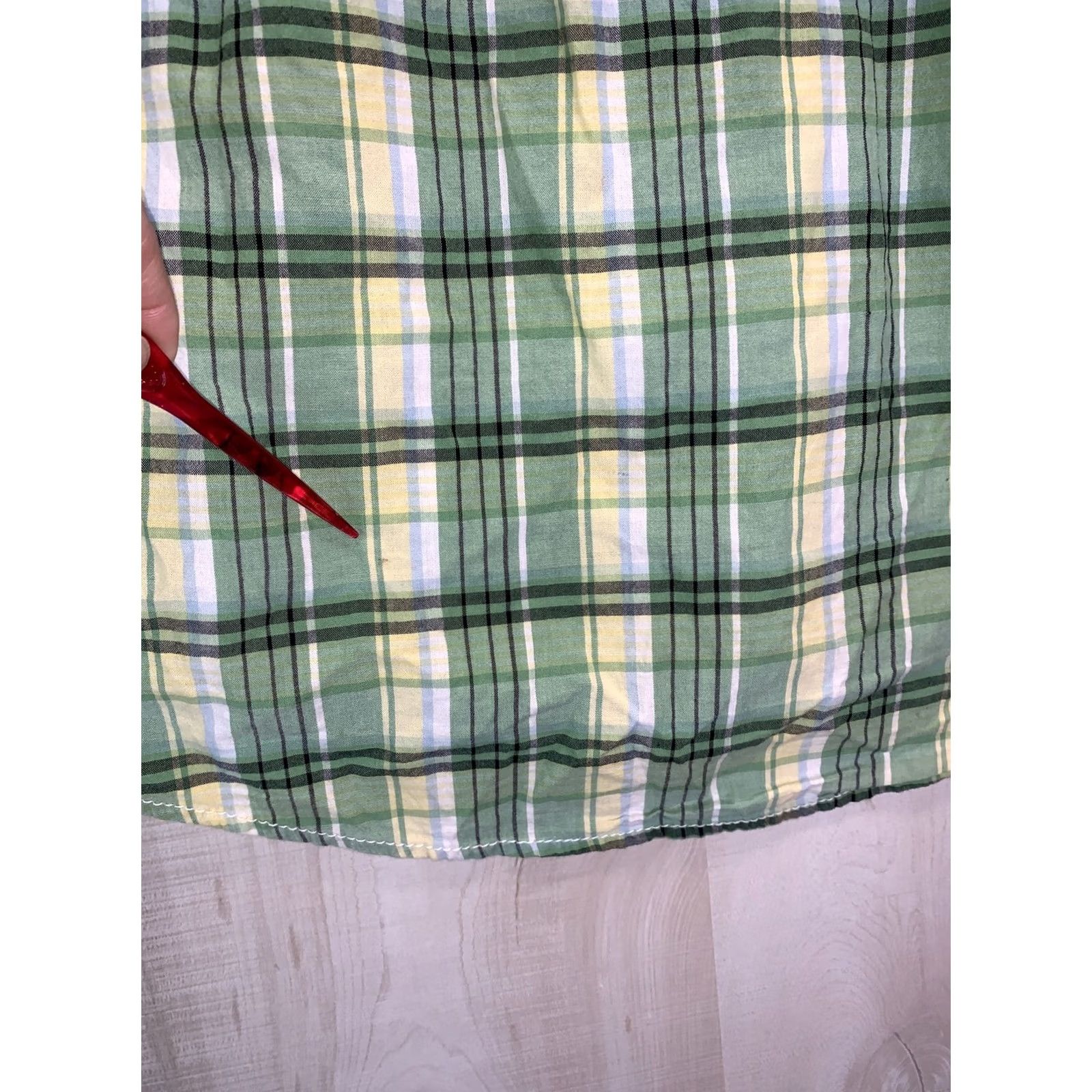 Tommy Hilfiger VINTAGE Tommy Hilfiger Men’s L Green Plaid Short Sleeve Button-Down Shirt-4108 Size US L / EU 52-54 / 3 - 8 Thumbnail