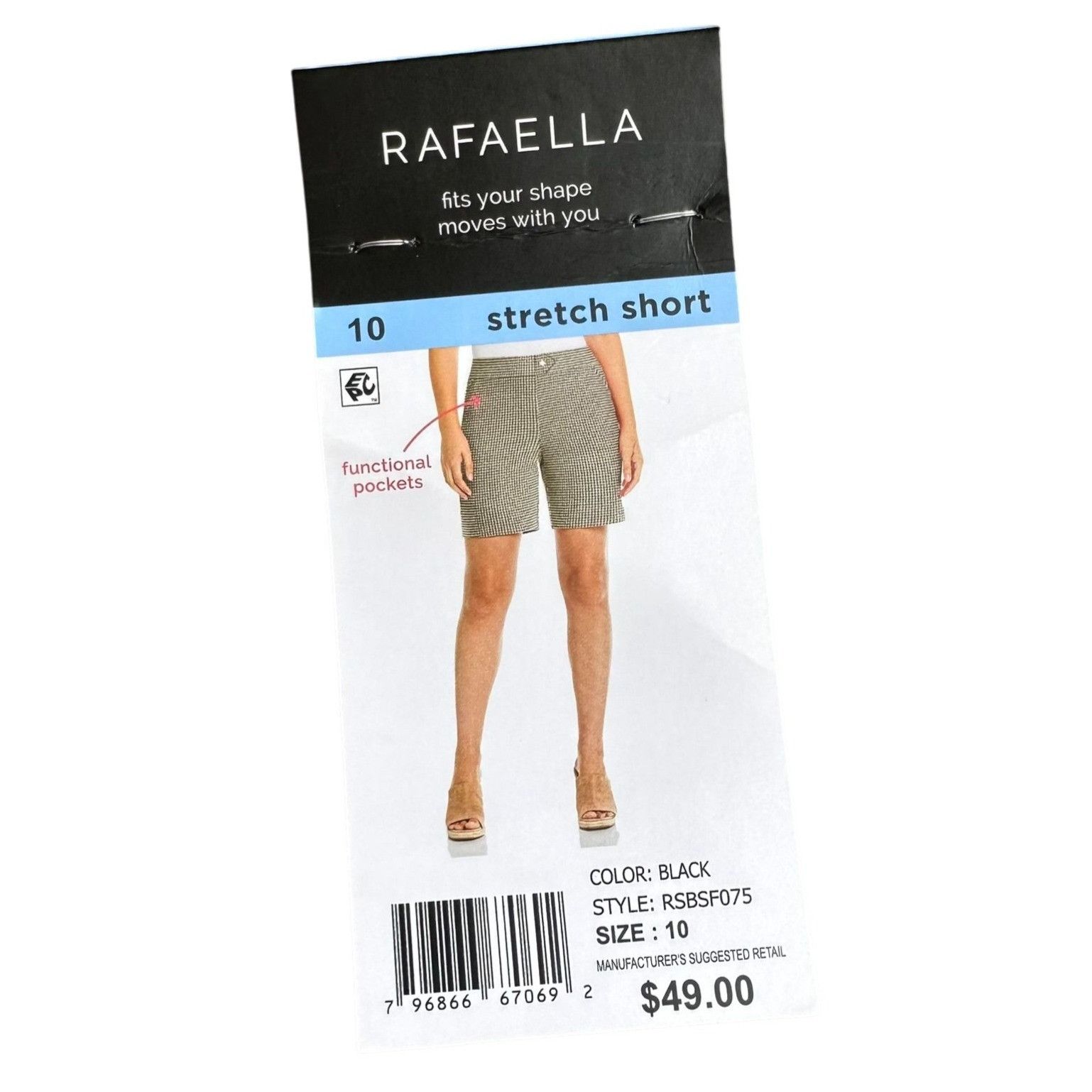 Other NWT Rafaella Houndstooth Shorts Size 10 Stretch High Waist B Size 32" / US 10 / IT 46 - 8 Thumbnail