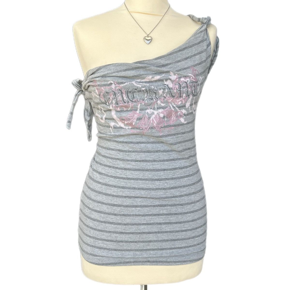 Other y2k gray striped off the shoulder top Size XS / US 0-2 / IT 36-38 - 1 Thumbnail