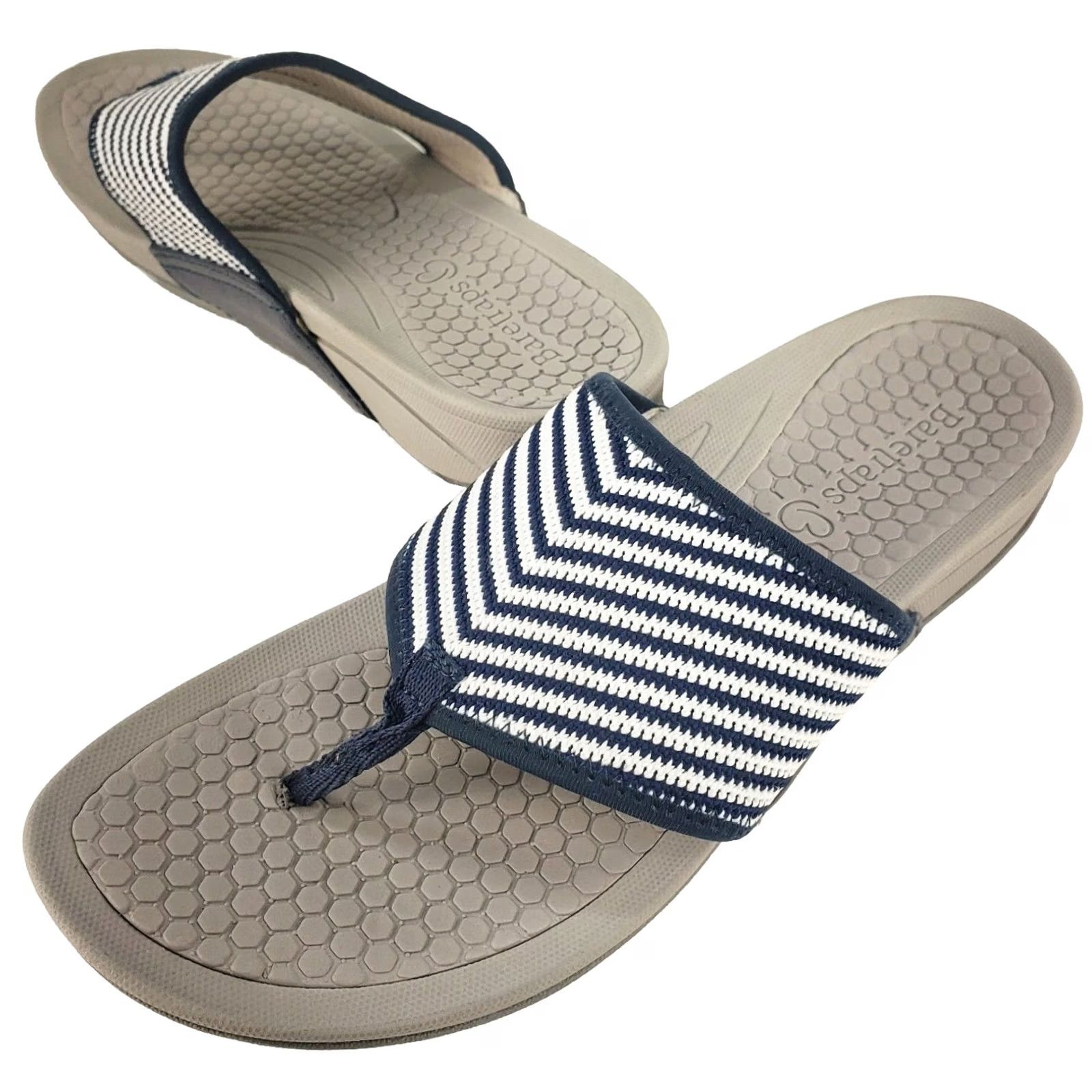 Vintage Baretraps Dasie Platform Sandal Size 8.5 Women Sandal Thong Flat Blue White Solid Slip On Size US 9 / IT 39 - 2 Thumbnail