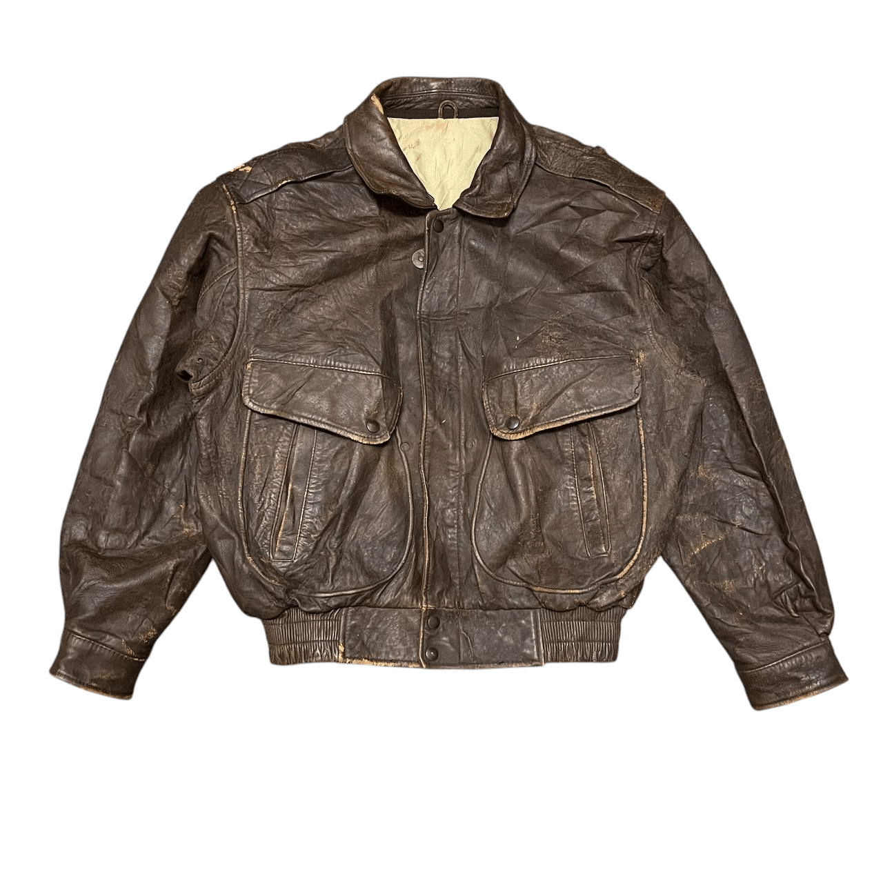 Leather Vintage Skelly Aero Dynamic Gasoline Cuir Leather Jacket Size US L / EU 52-54 / 3 - 1 Thumbnail