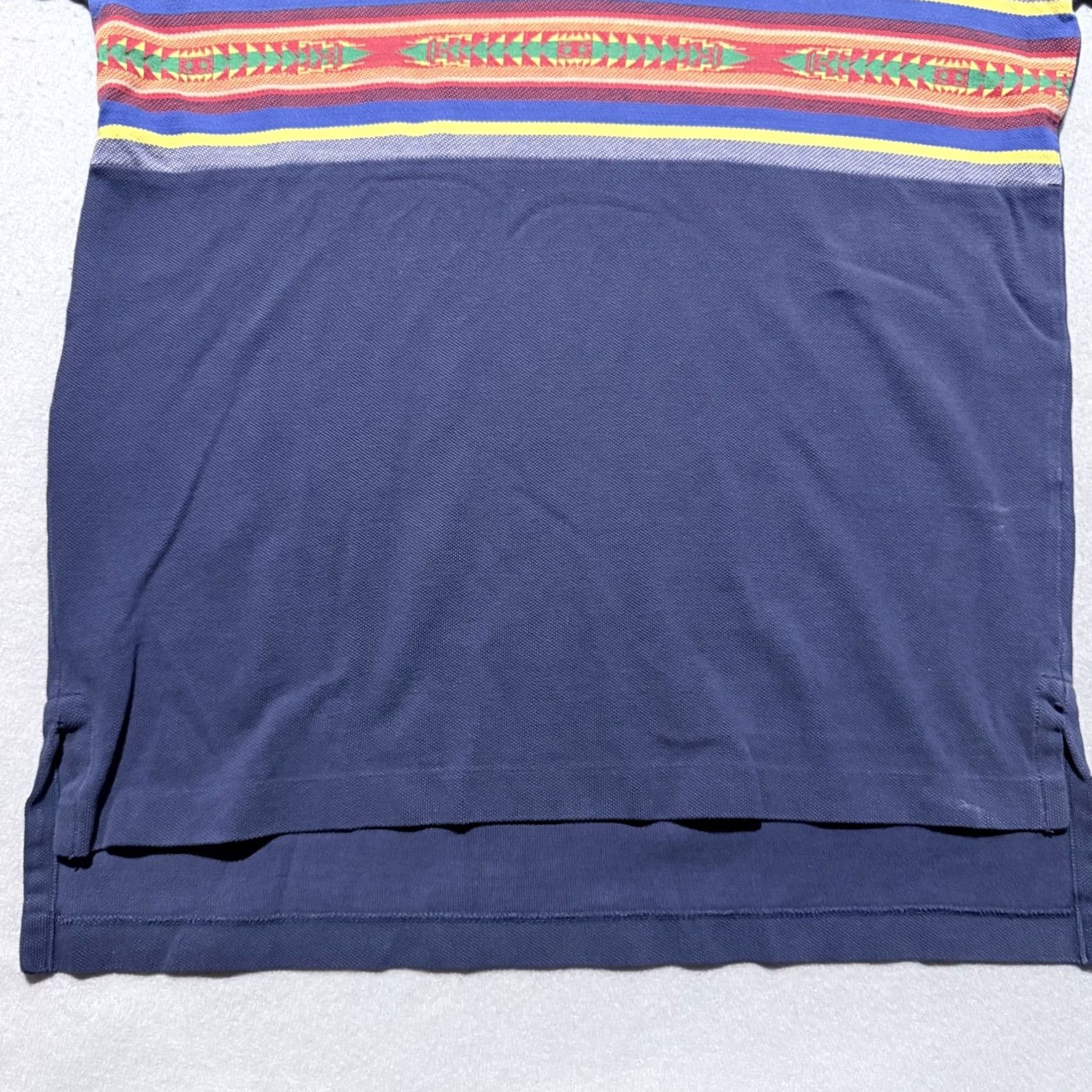 Ralph Lauren VINTAGE Ralph Lauren Polo Shirt Mens Navy Blue Aztec Stripe Short Sleeve Small Size US S / EU 44-46 / 1 - 5 Thumbnail
