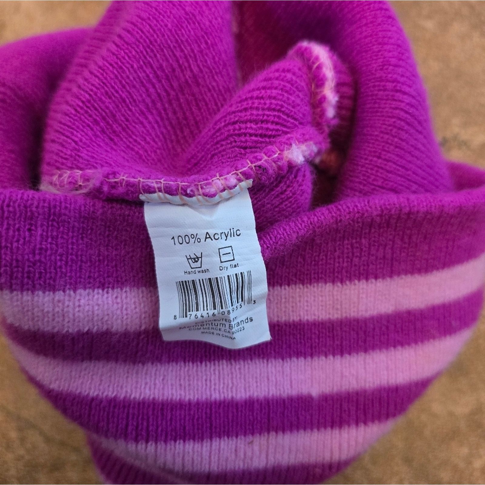 Other Pink Striped | MOMENTUM BRANDS | Knit Beanie Size ONE SIZE - 3 Thumbnail