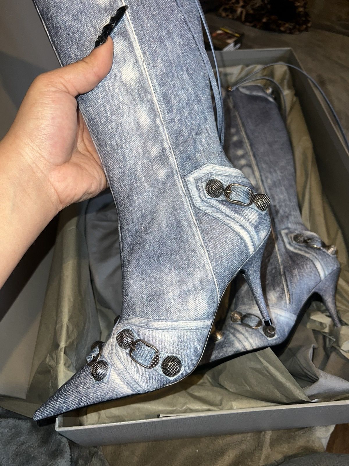 Balenciaga Boots Balenciaga Cagole denim Size US 7 / IT 37 - 3 Thumbnail