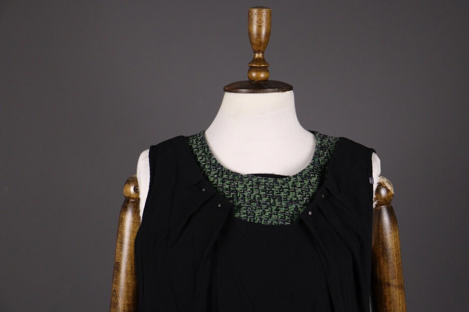 Designer Cop Copine Paris Black Sleeveless Fame Viscose Dress Size 42 Size M / US 6-8 / IT 42-44 - 2 Thumbnail