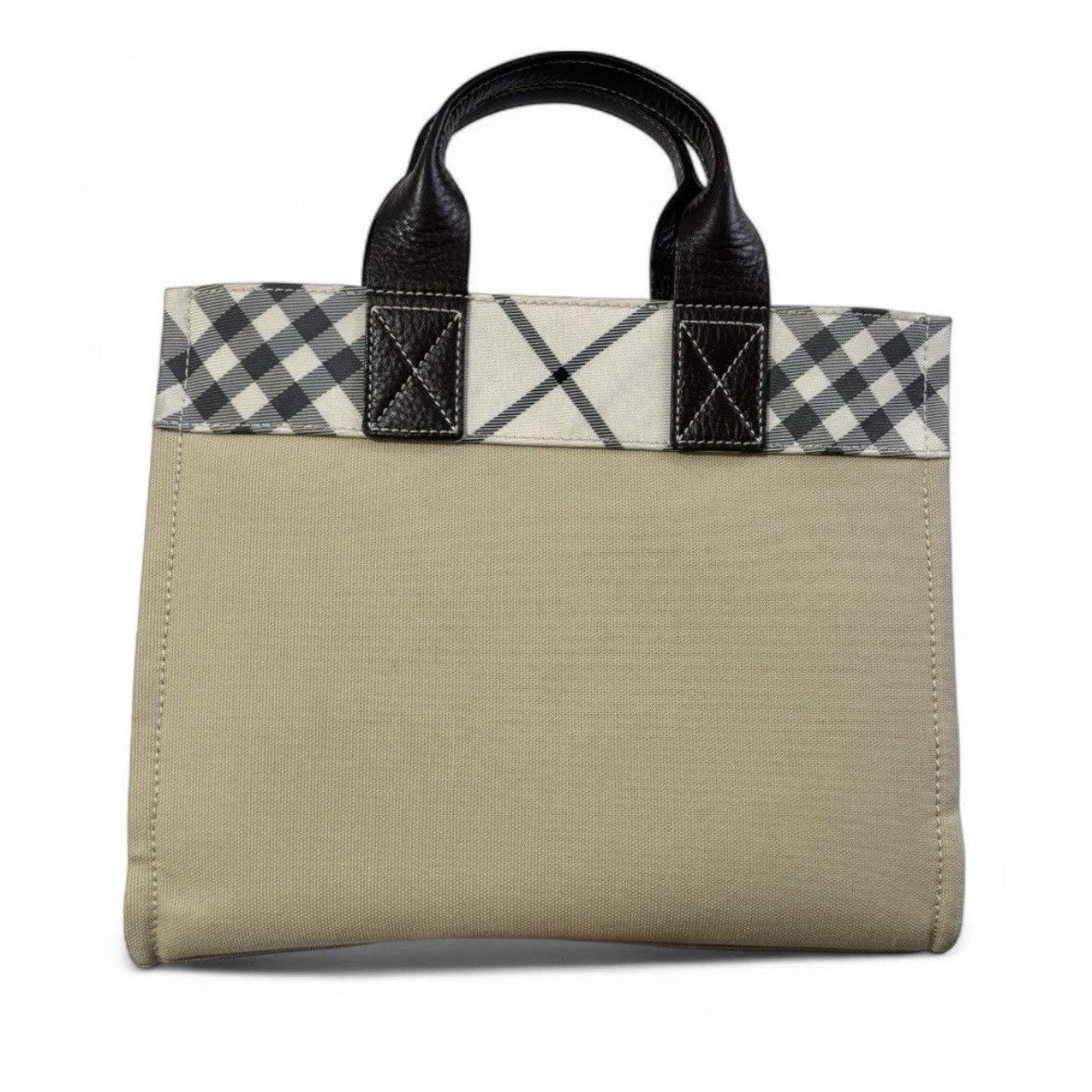 Burberry Burberry Blue Label Plaid Beige Canvas Tote Bag Size ONE SIZE - 2 Thumbnail