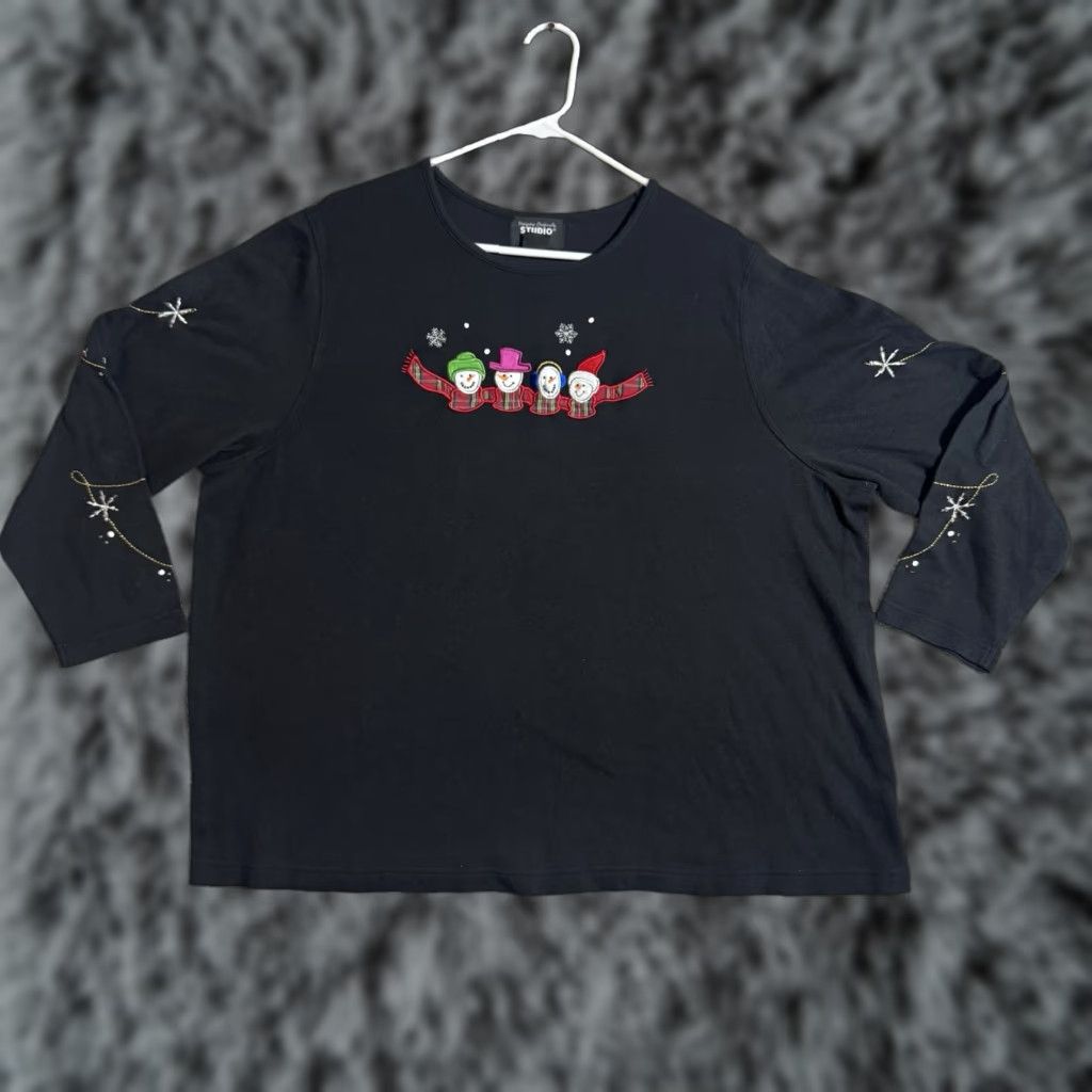Vintage VINTAGE Studio Top Womens 3X Plus Embroidered Snowman Christmas Holiday Shirt Women 90s Y2K Christmas Holiday Mens? Size XXL / US 16-18 / IT 52-54 - 1 Thumbnail