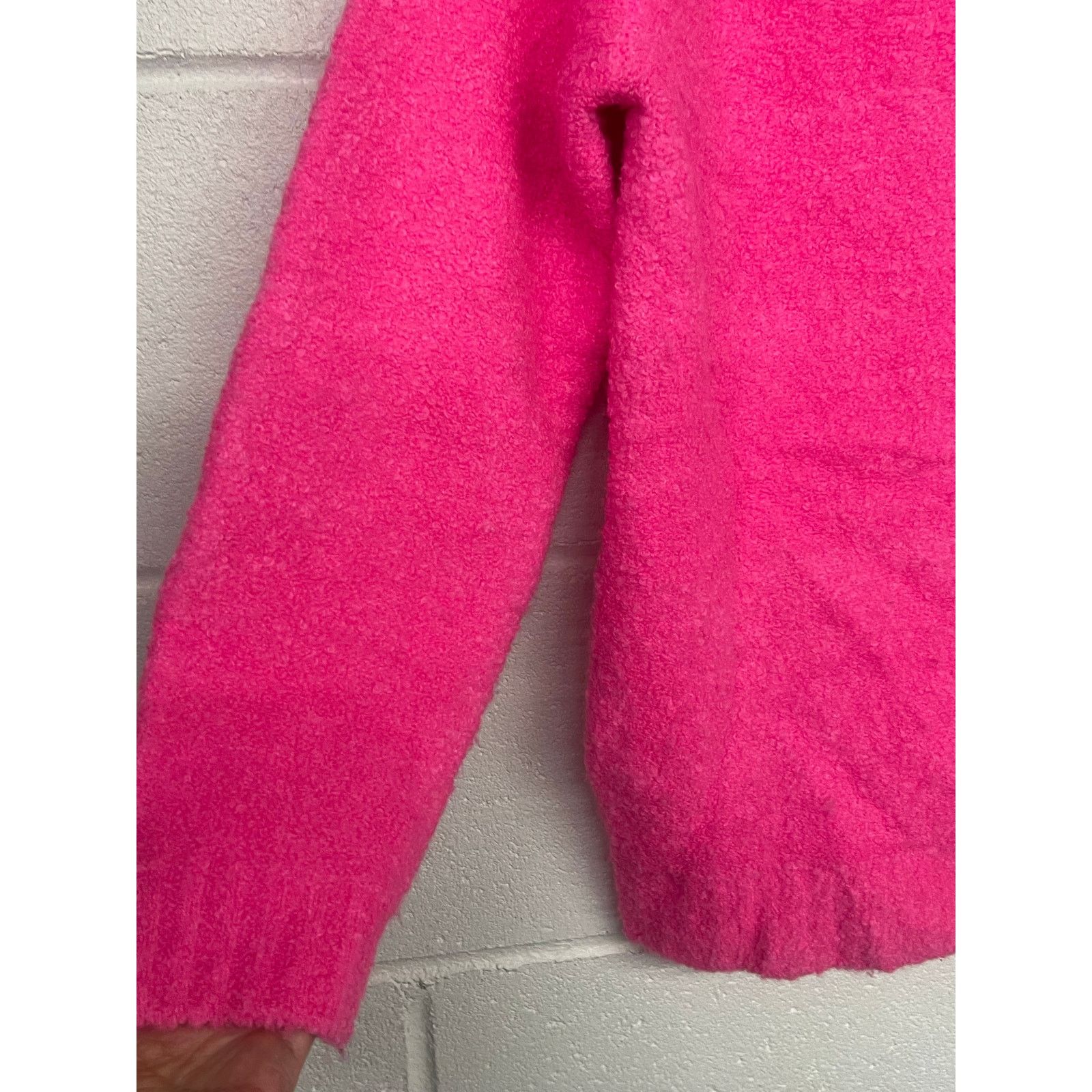 Loft Loft Sz M Medium BRIGHT pink stretch sweater top crewneck Size M / US 6-8 / IT 42-44 - 4 Thumbnail