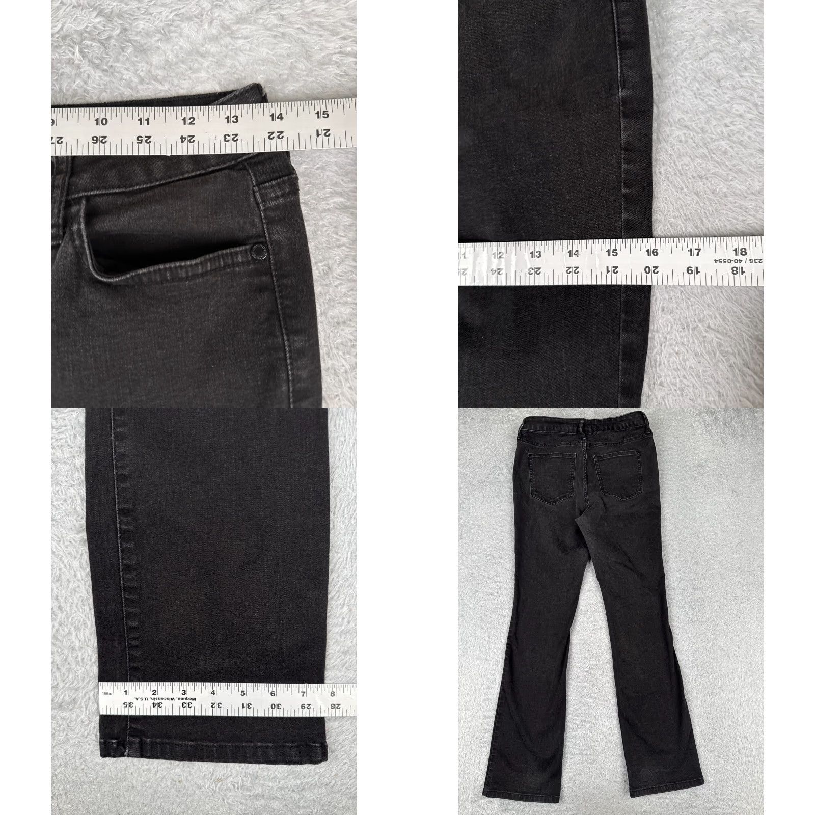 Vintage Jenifer Lopez Jeans Womens Bootcut Jeans 28 Black Denim Mid Rise 28x30 Regular 5-Pocket Rock Distressed Jeans Mens Womens Size 28" / US 6 / IT 42 - 9 Thumbnail