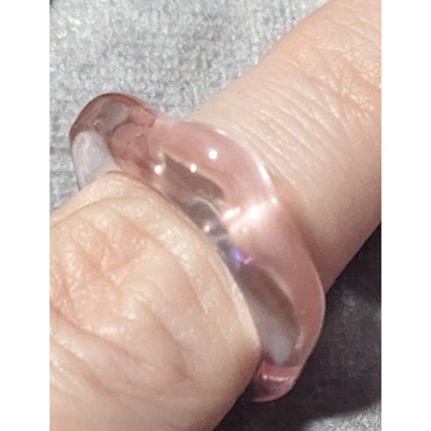 Other Abstract Pastel Pink Translucent Fashion Ring Size 8 Size ONE SIZE - 13 Thumbnail