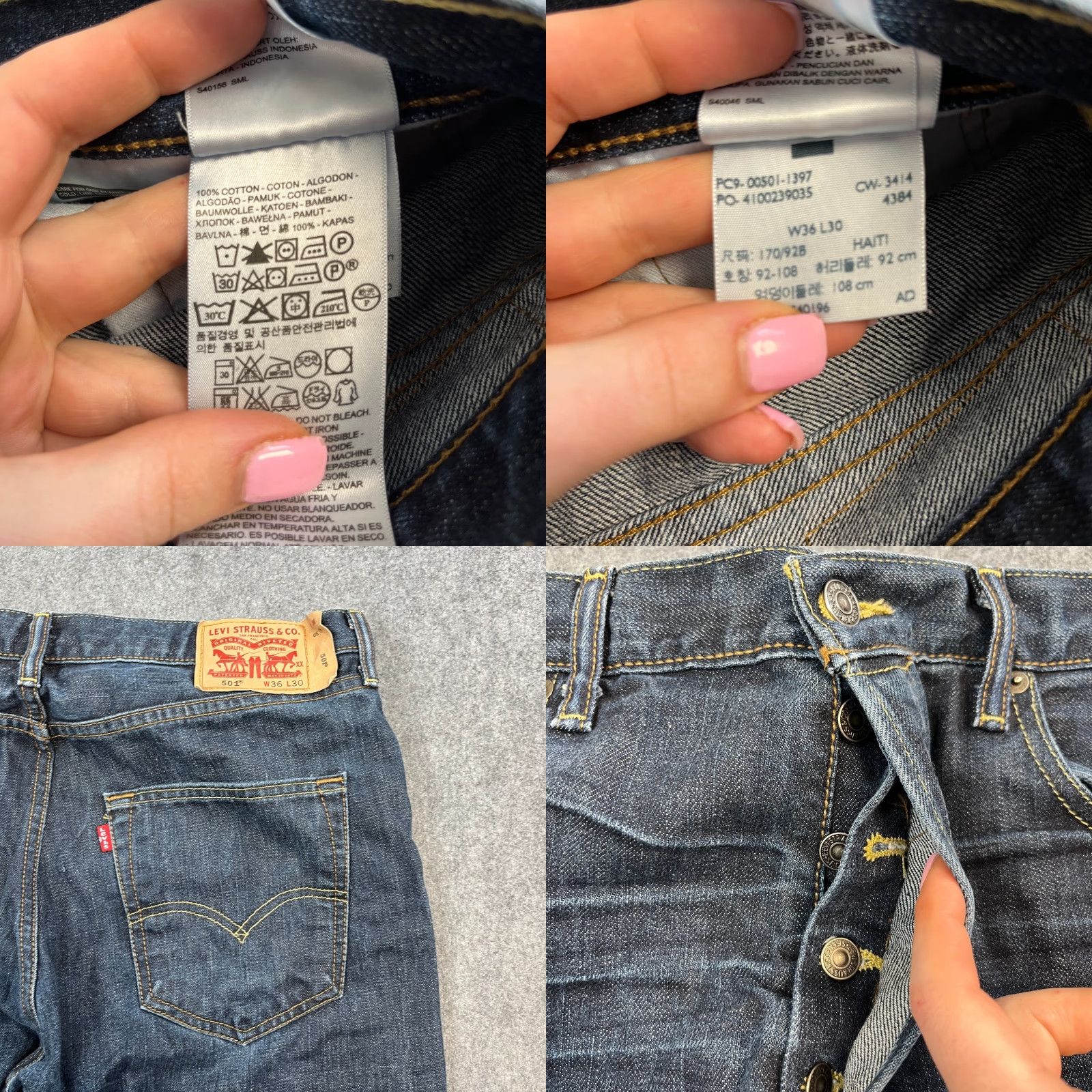 Levi's Levi's 501 Jeans Mens Relaxed Straight 34 Dark Wash Blue 100% Cotton Vintage No Size US 34 / EU 50 - 8 Thumbnail