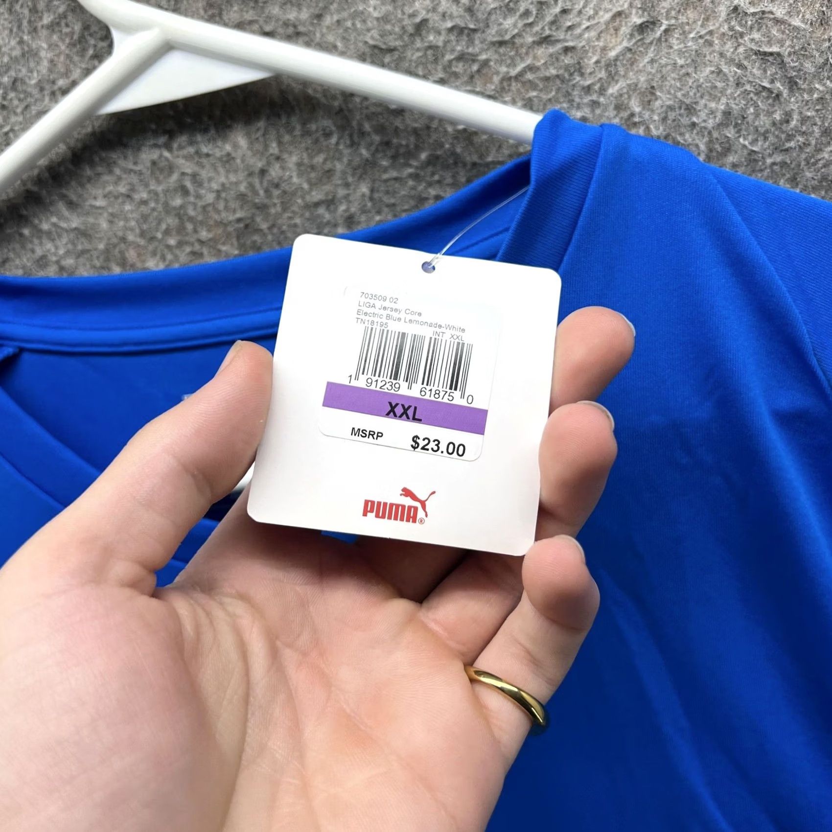 Puma PUMA Jersey Shirt Mens 2XL Blue LIGA Core DryCELL Short Sleeve Soccer Top Size US XXL / EU 58 / 5 - 7 Thumbnail