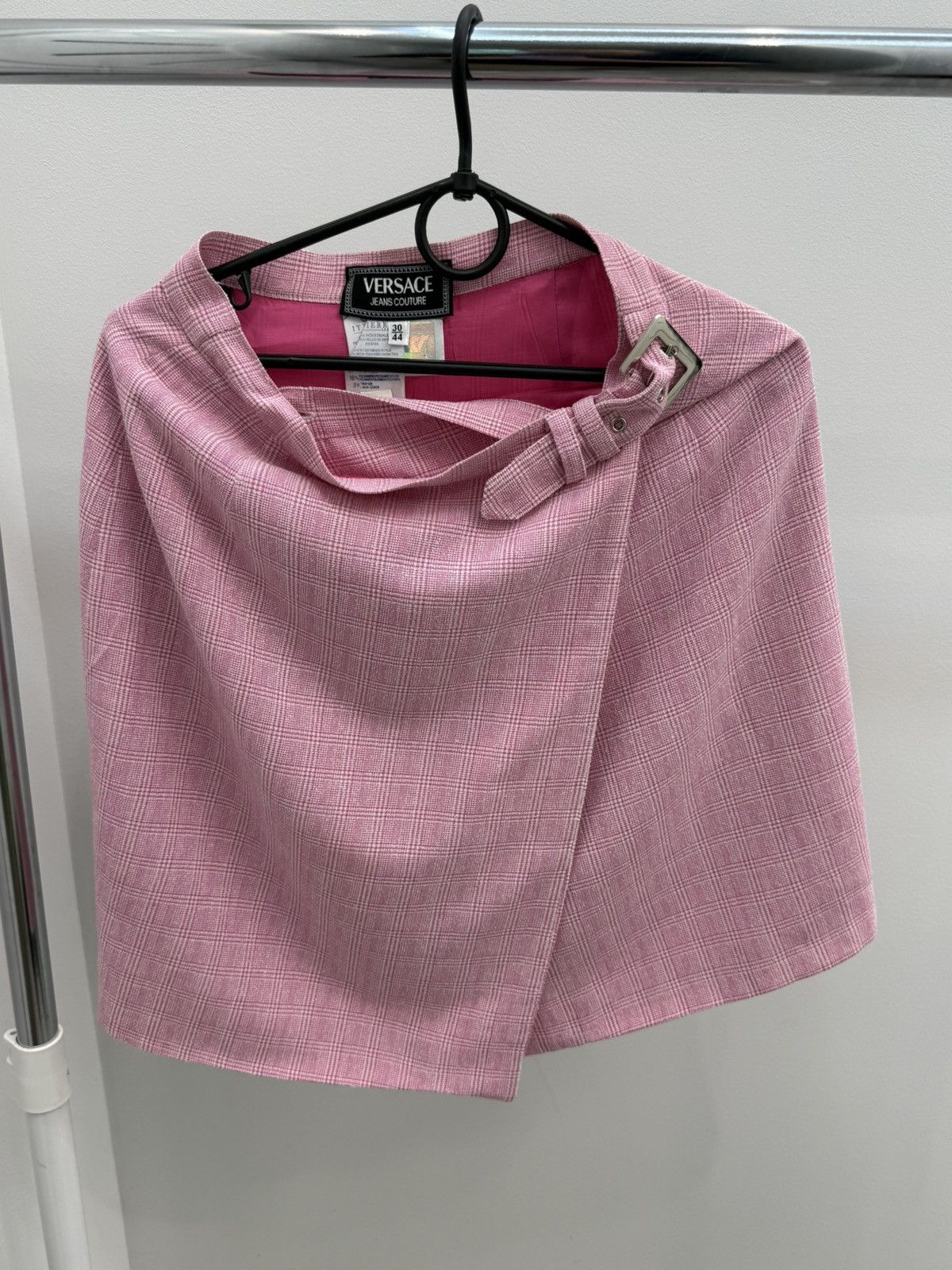 Versace Jeans Couture Vintage Archive Versace Jeans Couture Pink Check Belt Skirt Size 30" / US 8 / IT 44 - 8 Thumbnail