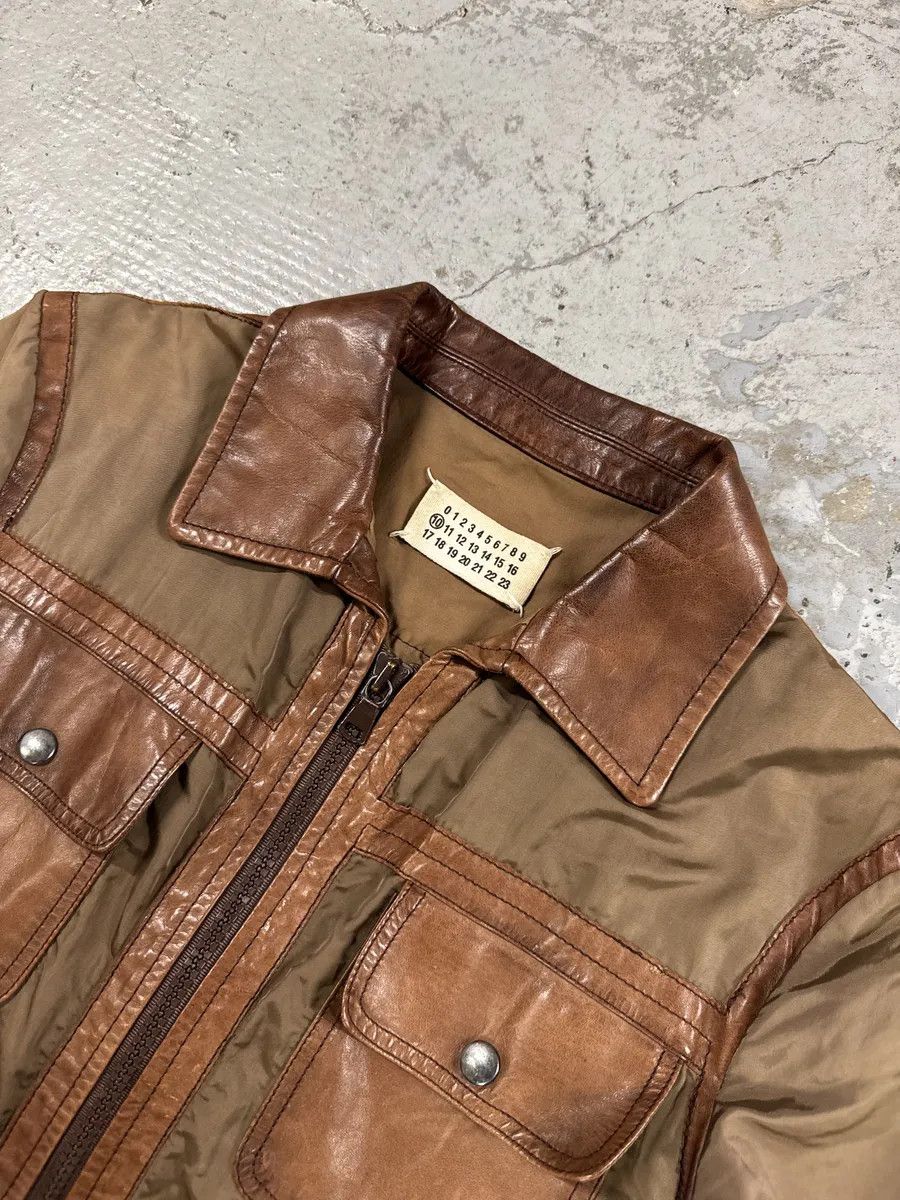 Maison Margiela SS2007 Maison Martin Margiela Brown & Khaki Hybrid Leather Jacket Size US XS / EU 42 / 0 - 13 Thumbnail