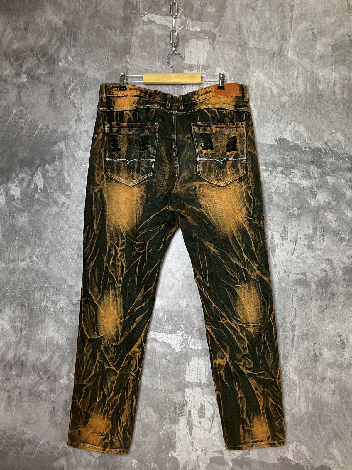 Japanese Brand × Vintage Vintage Baggy Y2K Crazy Dyed Brown Jeans Jaded London Style Size US 38 / EU 54 - 2 Thumbnail