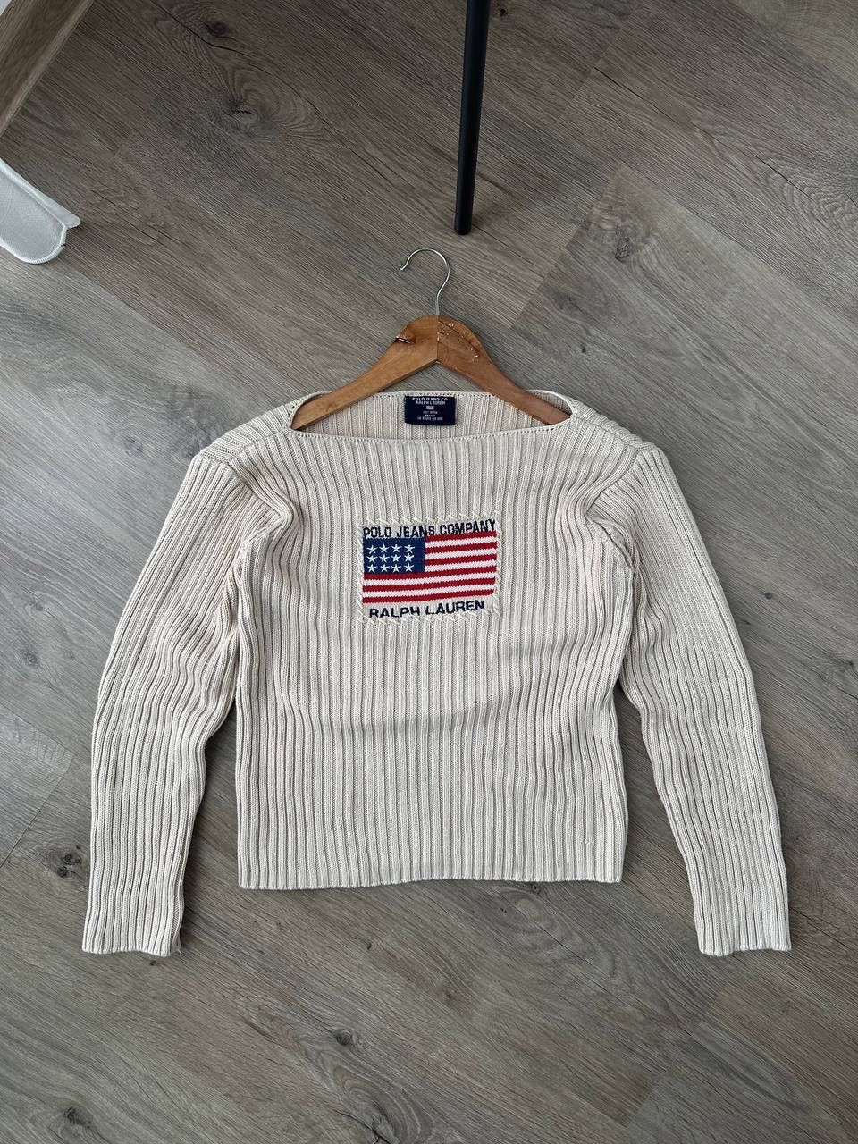 Polo Ralph Lauren × Vintage Vintage Polo Jeans Co. Ralph Lauren USA Flag Knit Sweater Size M / US 6-8 / IT 42-44 - 6 Thumbnail