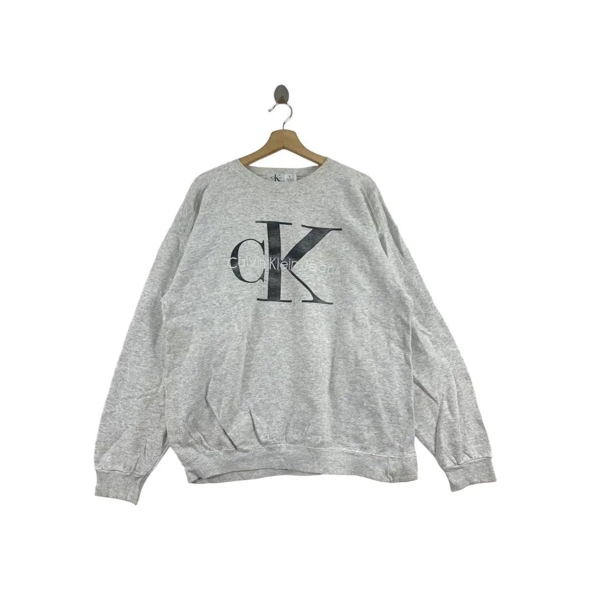 Calvin Klein Vintage 90’ CK CALVIN KLEIN Made In USA Big Logo Sweatshirt Size L / US 10 / IT 46 - 1 Thumbnail