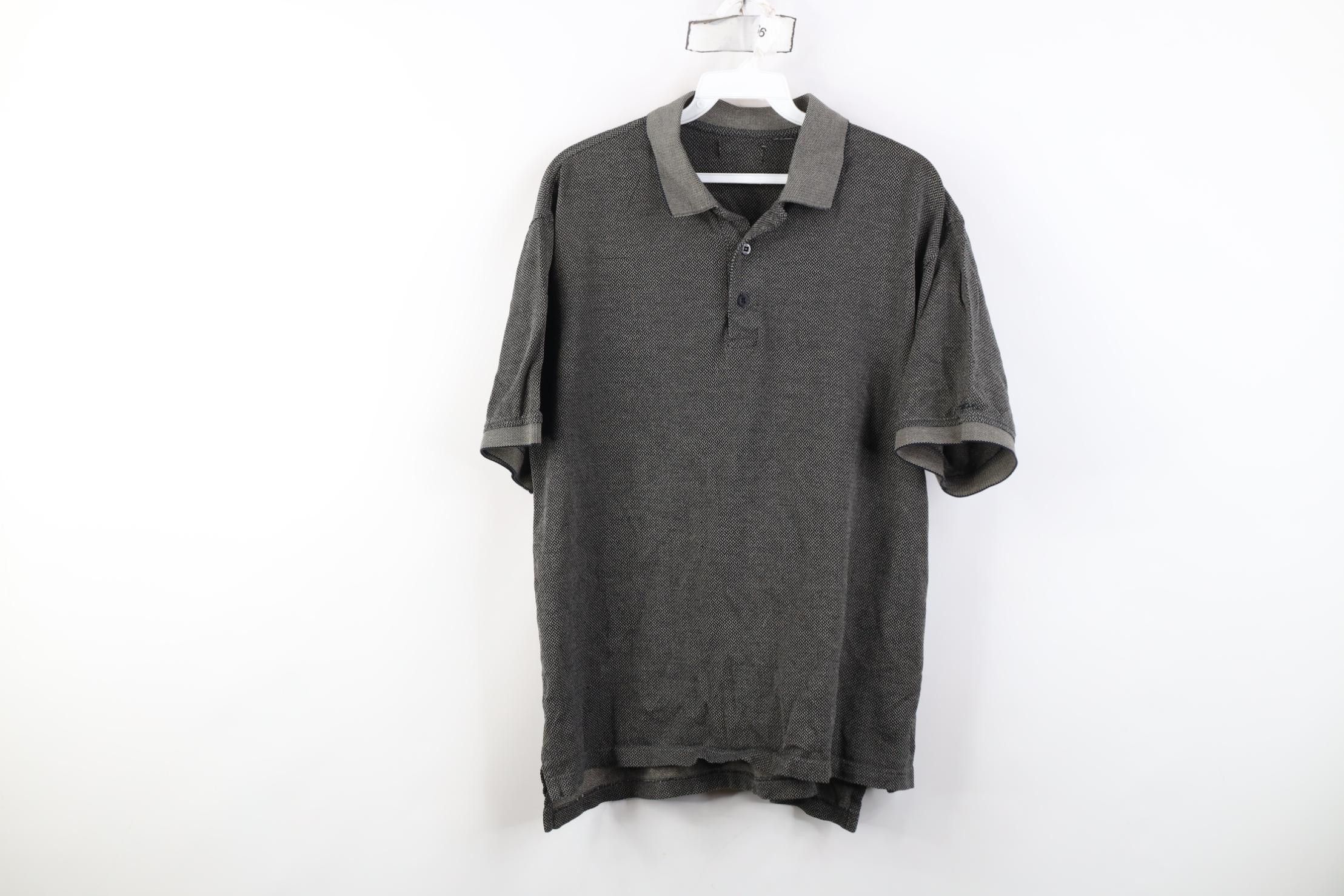 Vintage Vintage 90s Streetwear Geometric Collared Golf Polo Shirt Size US L / EU 52-54 / 3 - 1 Thumbnail