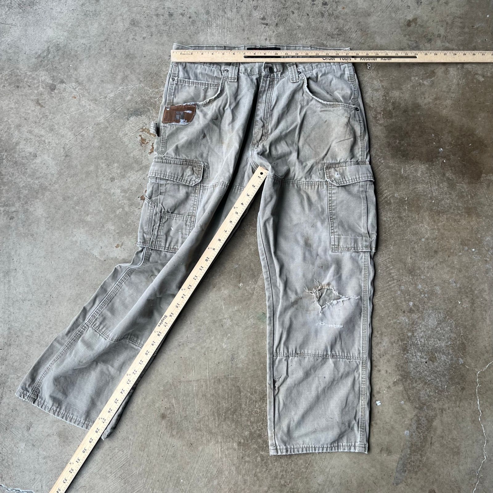 Vintage VINTAGE WRANGLER RIGGS 36X30 DOUBLE KNEE CARPENTER PANTS Size US 36 / EU 52 - 6 Thumbnail