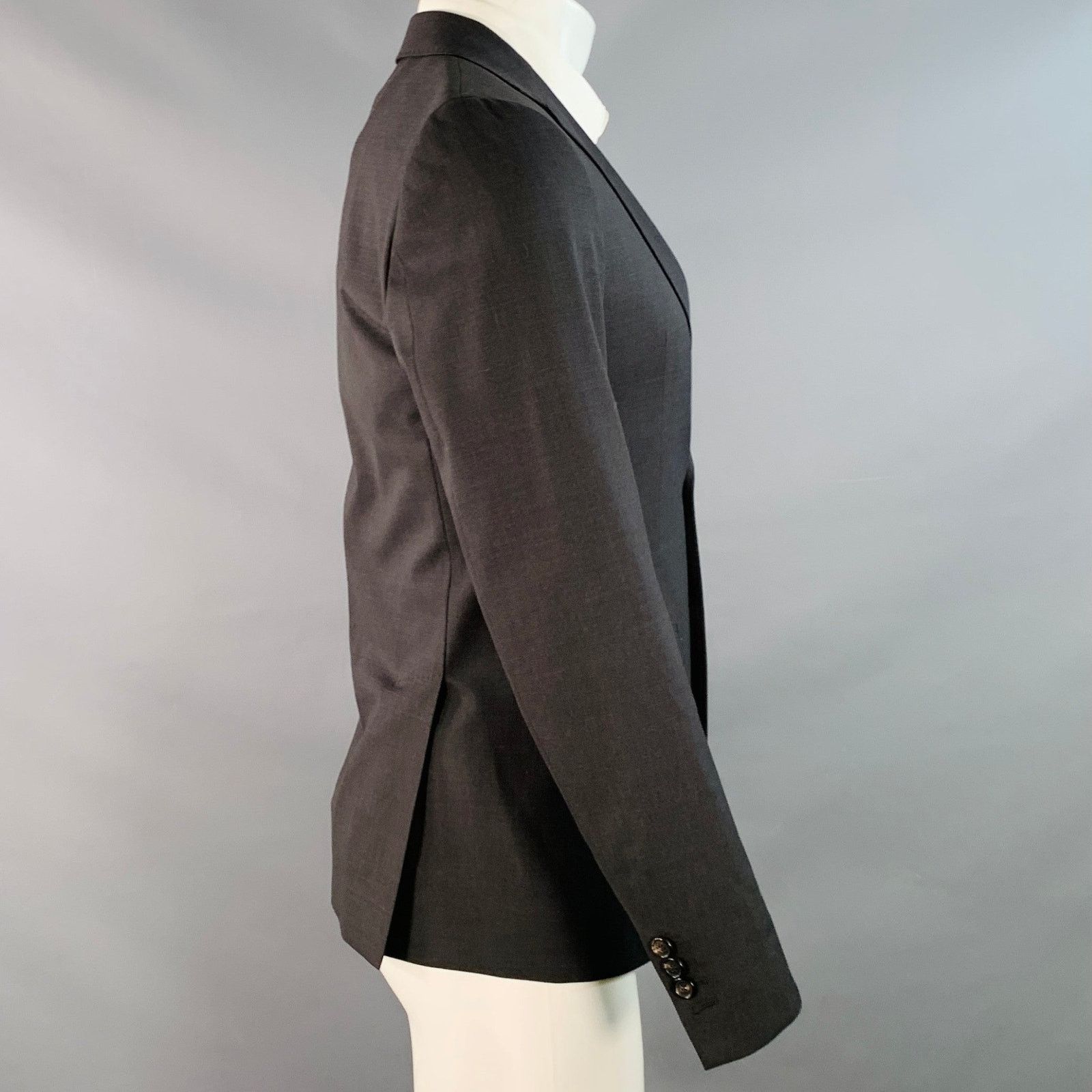 Dsquared2 Size 38 Charcoal Wool Blend Notch Lapel Sport Coat Size 38R - 2 Thumbnail