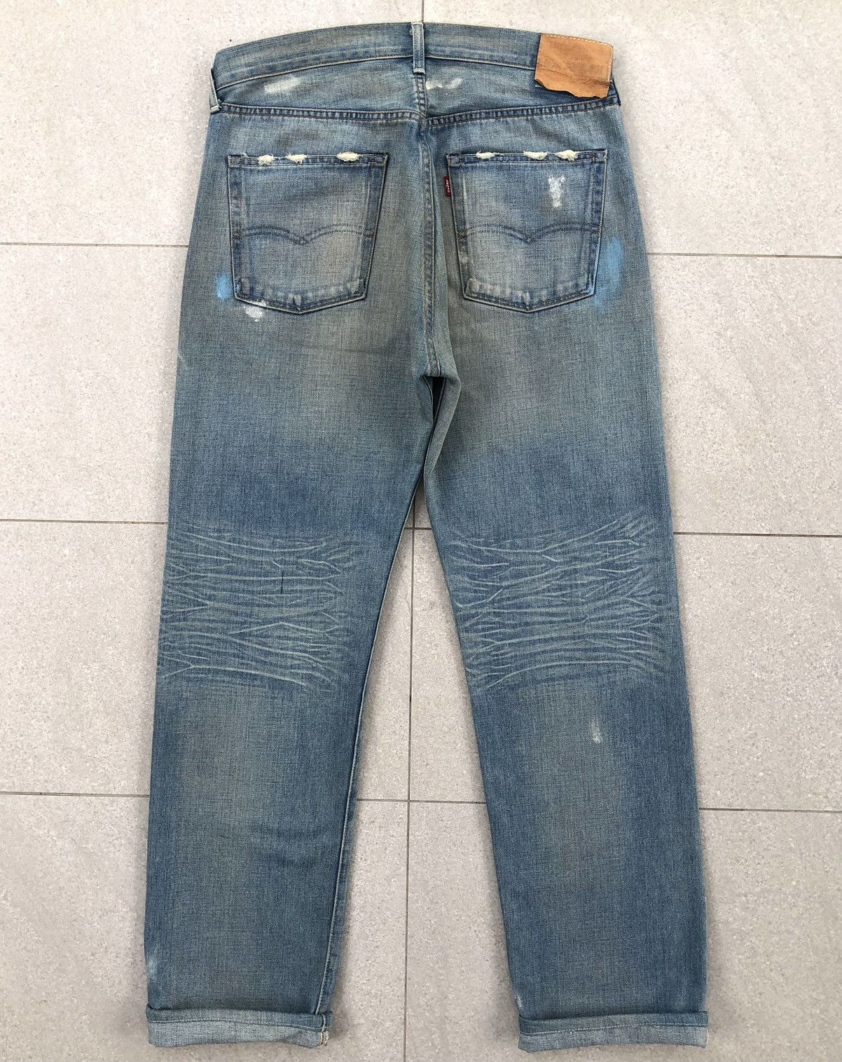 Levi's Vintage Clothing Vintage Levis 501 BigE Selvedge Redline Patchwork Denim Pant Size US 36 / EU 52 - 8 Thumbnail