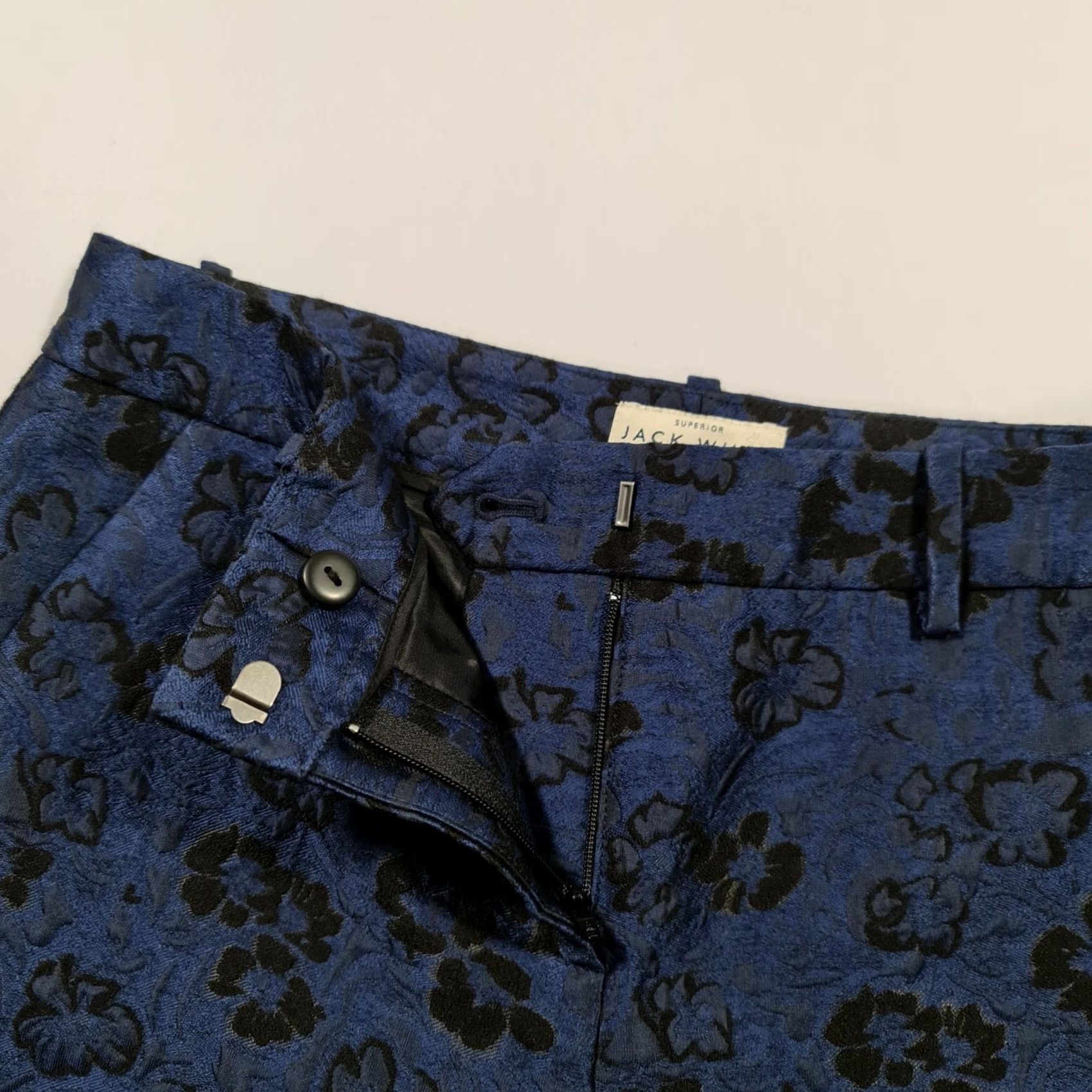 Jack Wills Jack Wills Dress Pants Floral Blue 8 UK Trousers Woman High Rise Regular Pockets Size 30" / US 8 / IT 44 - 3 Thumbnail