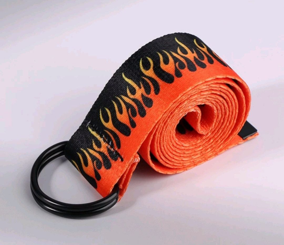 Japanese Brand 💥Flame pattern ring head harajuku streetwear belt Size ONE SIZE - 1 Thumbnail
