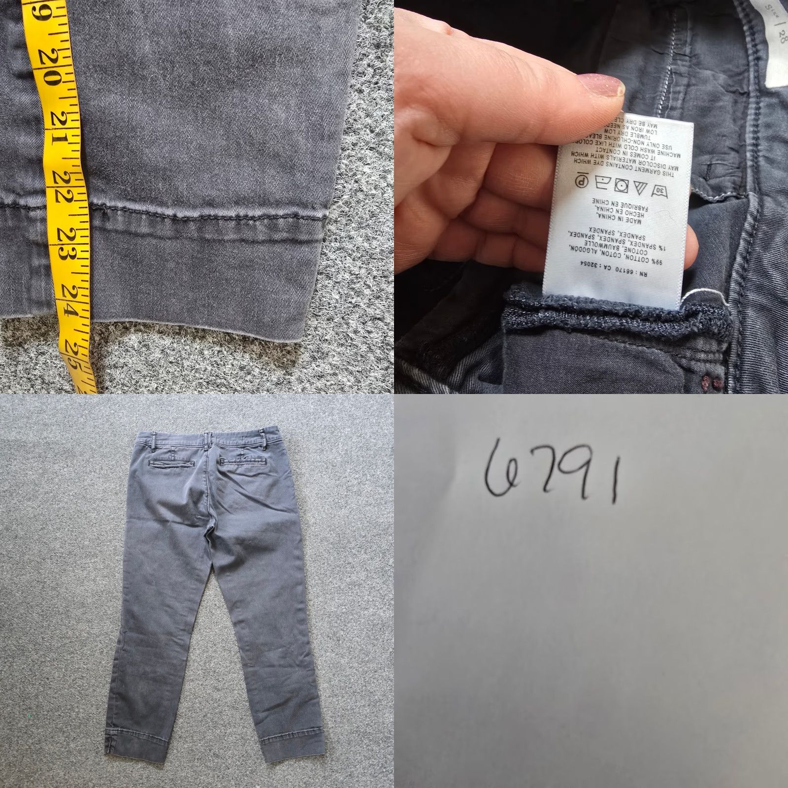 Vintage Pilcro Jeans Womens 28 Black Capri Crop Taper Casual Slim Denim Capris Crop Zipper Fall Spring Summer Womens Size 28" / US 6 / IT 42 - 8 Thumbnail