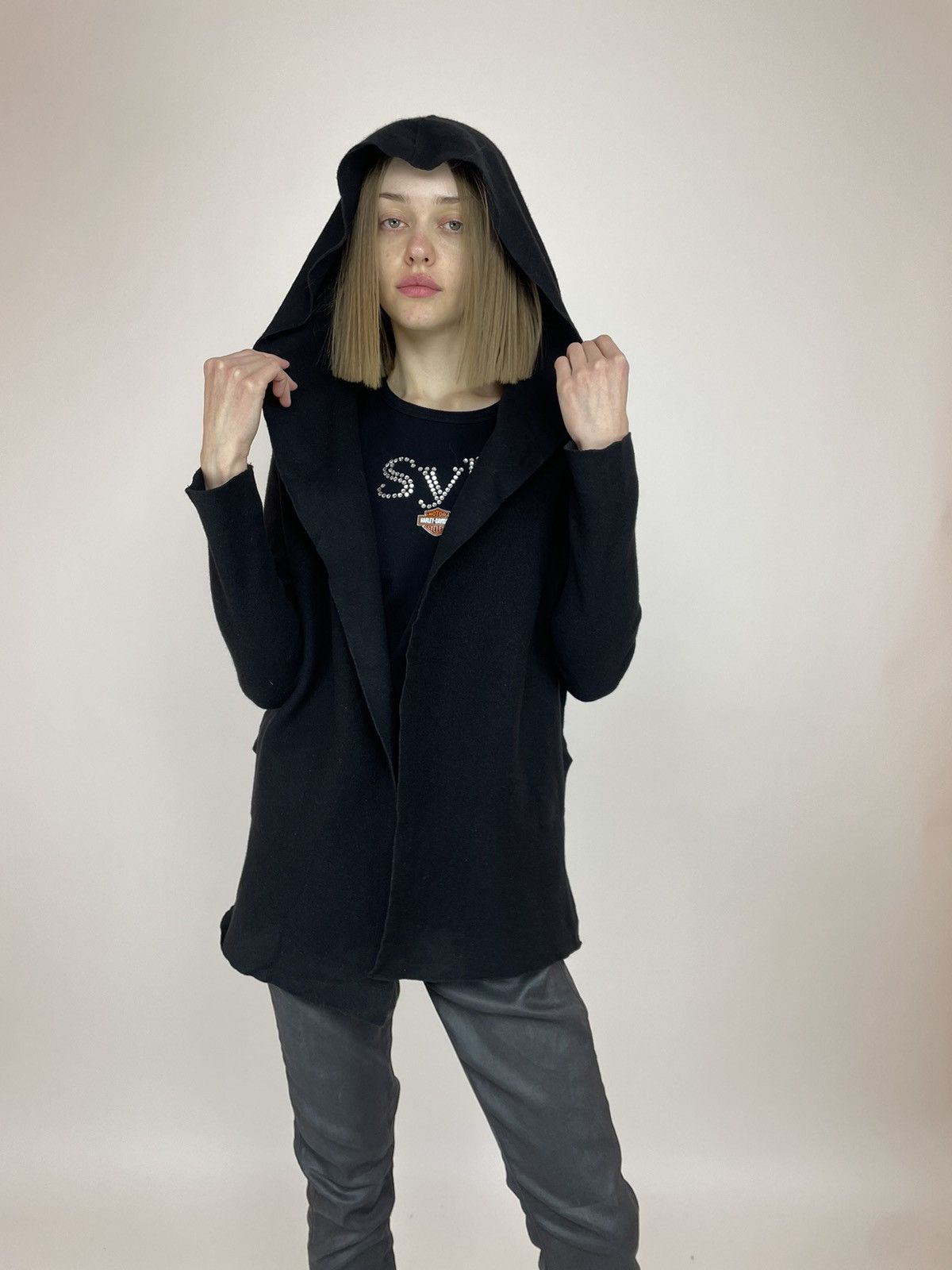 Designer × MAJESTIC FILATURES MAJESTIC FILATURES Paris Womens Wool Hooded Cardigan size 2 Size XS / US 0-2 / IT 36-38 - 2 Thumbnail