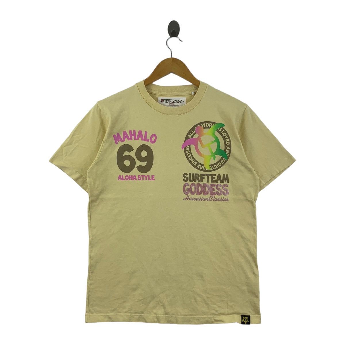 Vintage TEAM GODDESS HAWAII Mahalo Aloha Surfteam Tee Shirt Size L / US 10 / IT 46 - 1 Thumbnail