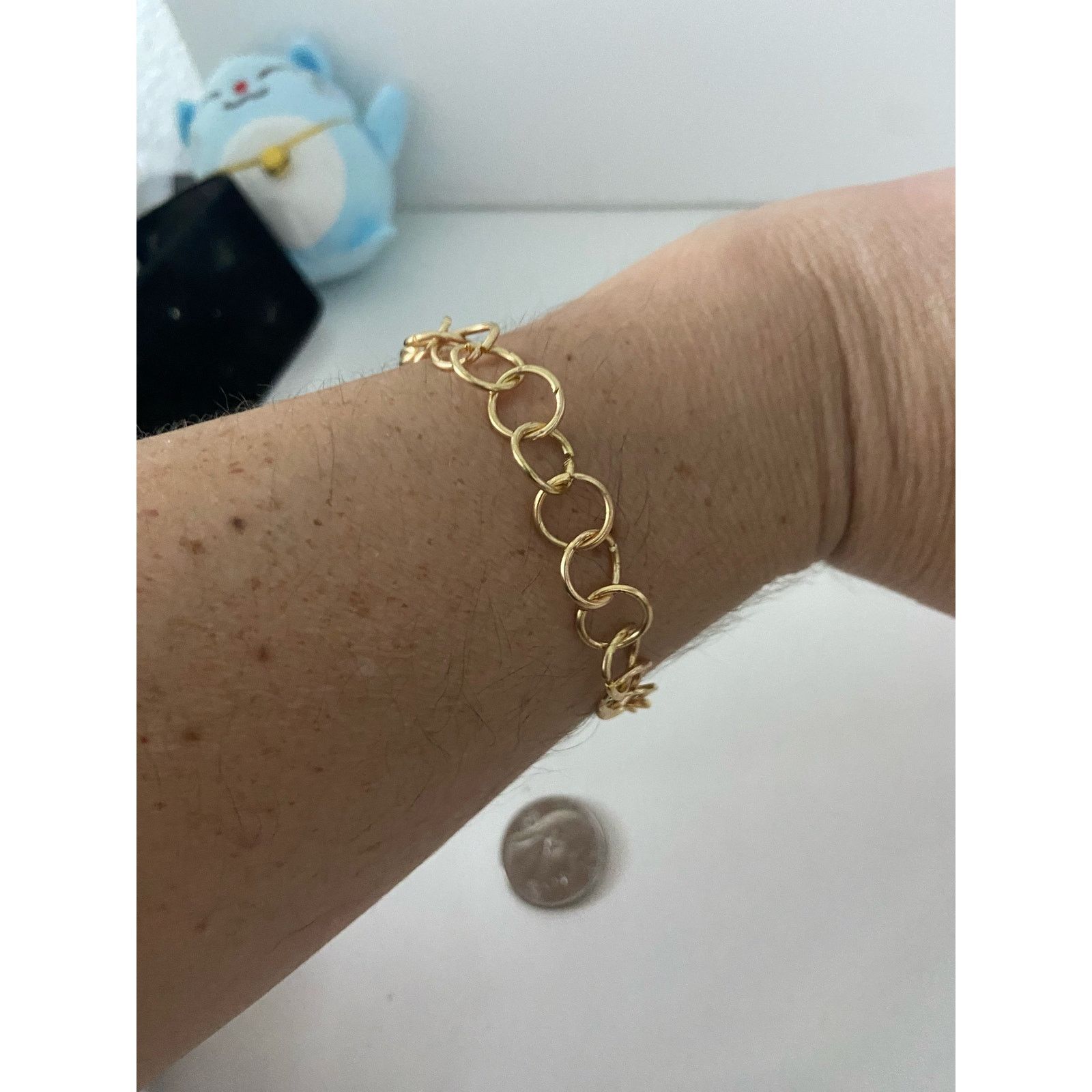 Handmade Handmade gold tone round link bracelet Size ONE SIZE - 1 Thumbnail