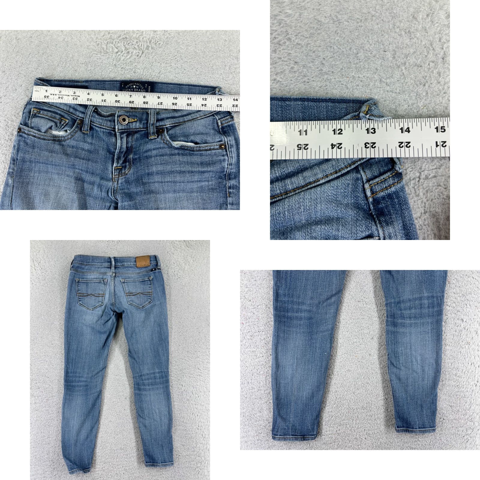 Lucky Brand Lucky Brand Jeans Charlie Skinny 00 Blue Denim Capri Distressed Womens Regular 5-Pocket Cotton Denim Shirt? Size 24" / US 00 / IT 34 - 9 Thumbnail