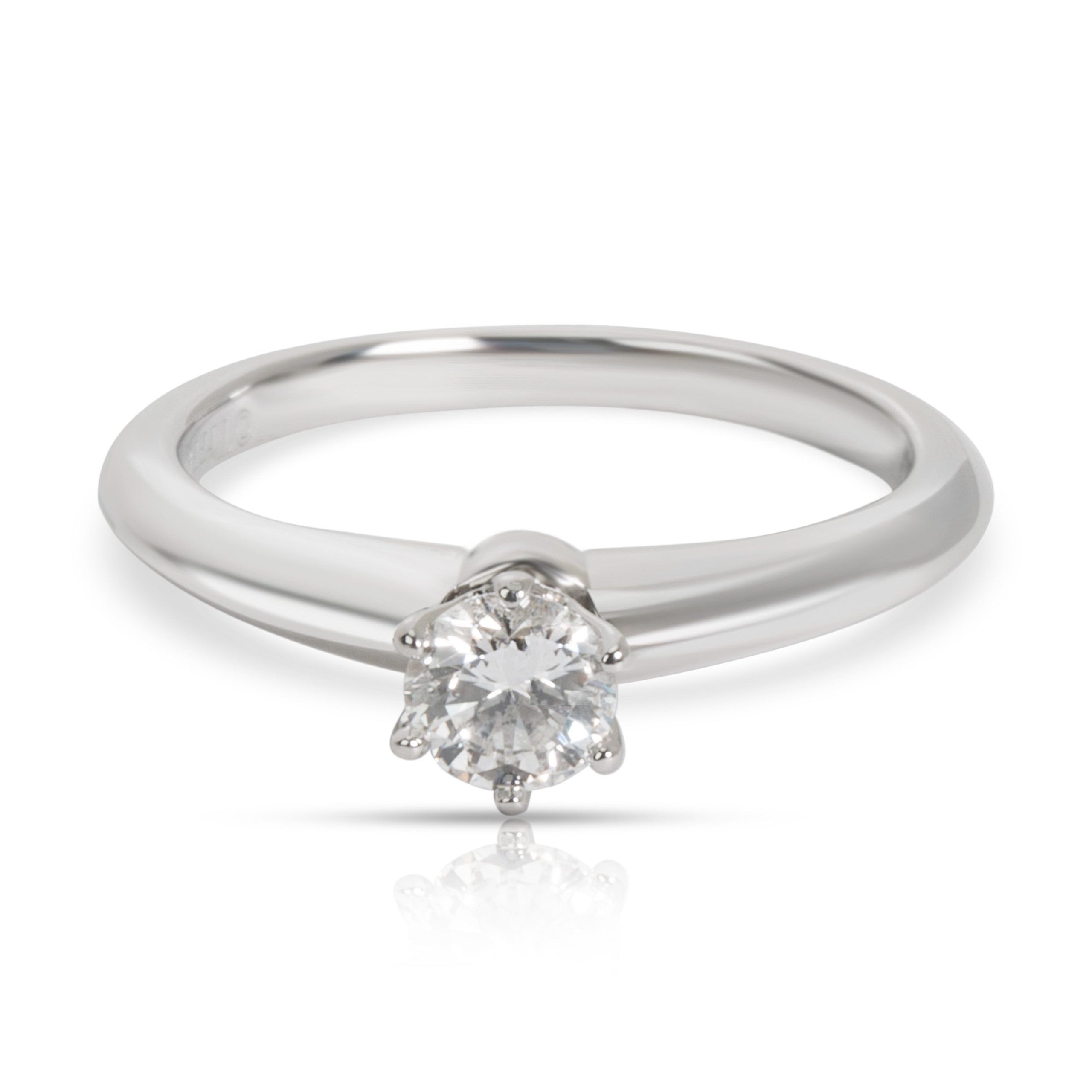 image of Tiffany Co Tiffany & Co. Solitaire Diamond Solitaire Ring In Platinum F Vs1 0.25 Ctw in Silver, Wom